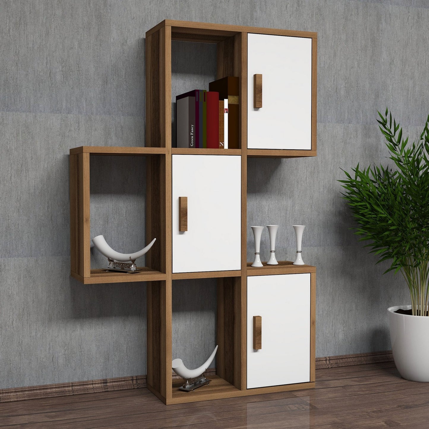 Zidna polica, Flora - Walnut, White