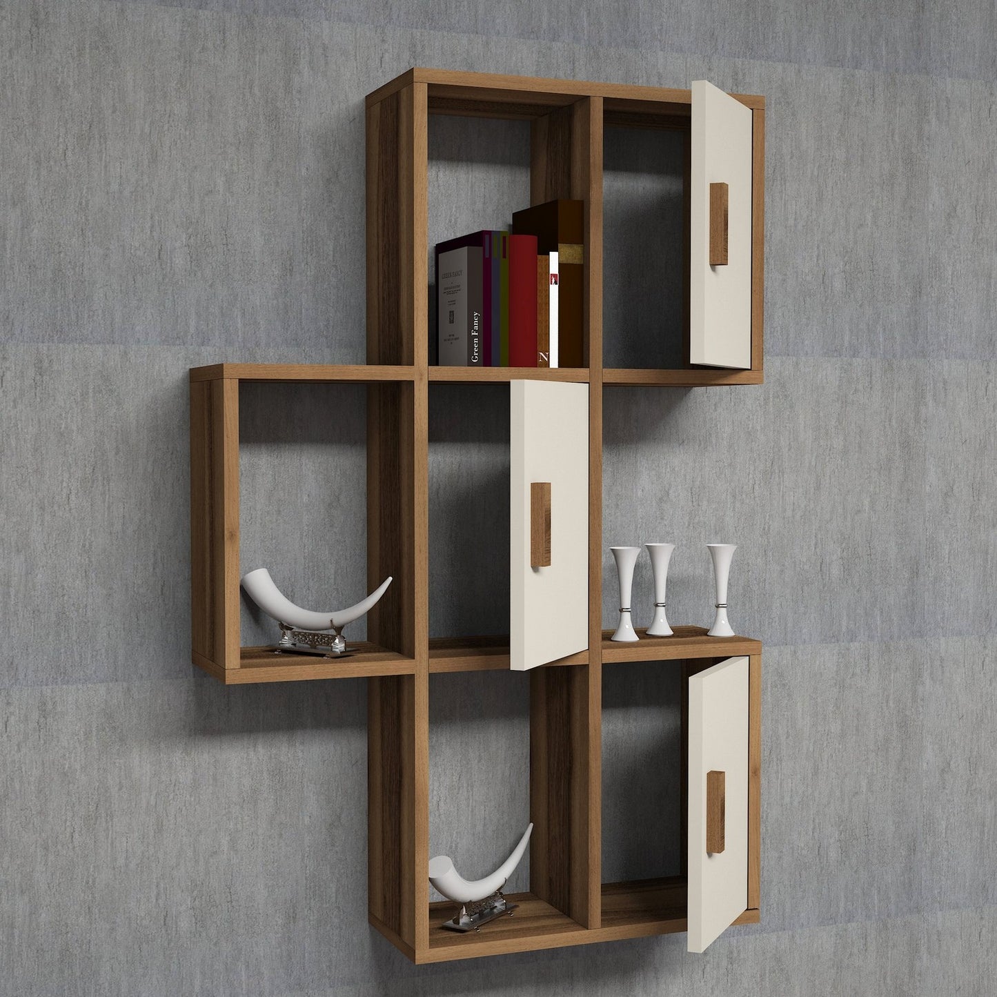 Zidna polica, Flora - Walnut, Cream