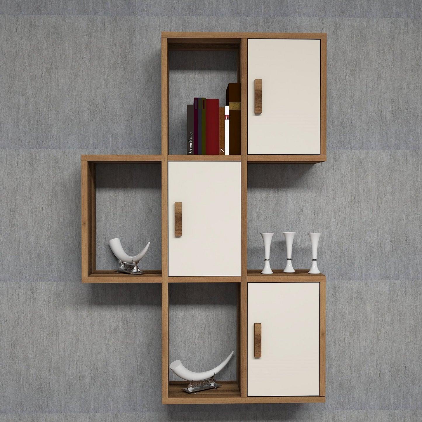Zidna polica, Flora - Walnut, Cream