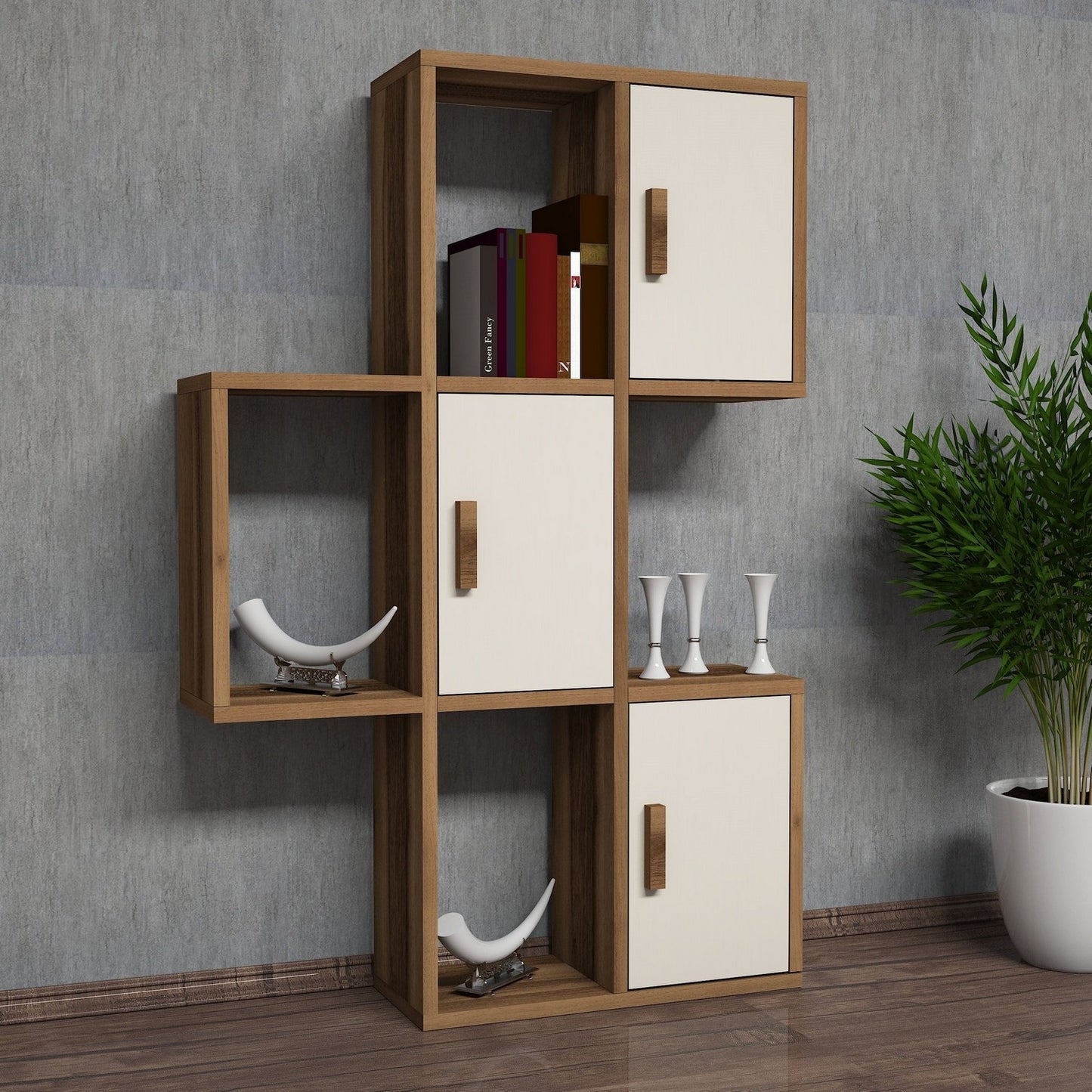 Zidna polica, Flora - Walnut, Cream