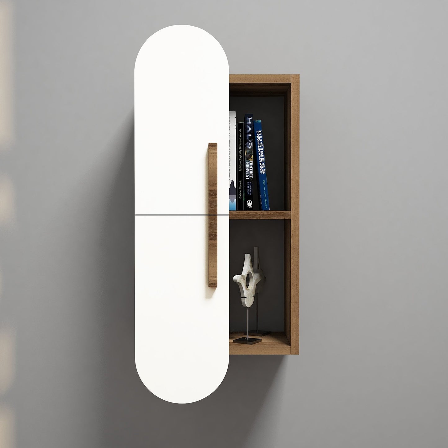 Zidna polica, Rose - Walnut, White