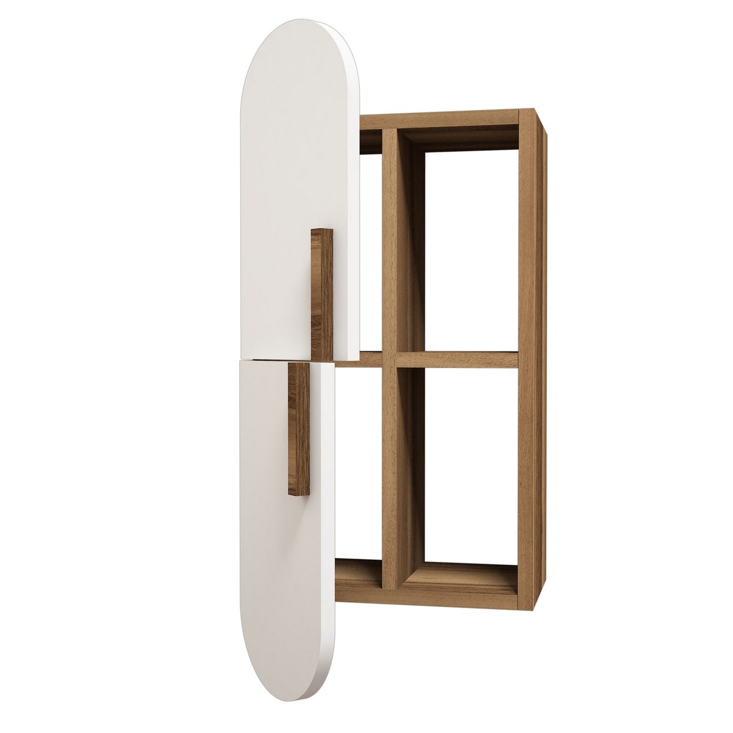Zidna polica, Rose - Walnut, White