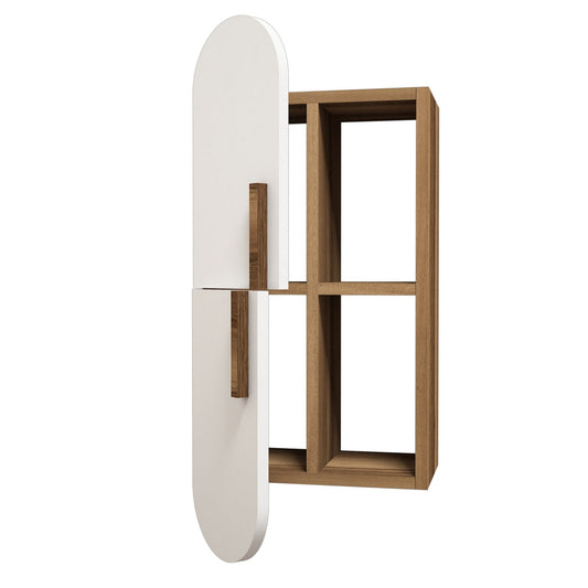 Zidna polica, Rose - Walnut, White