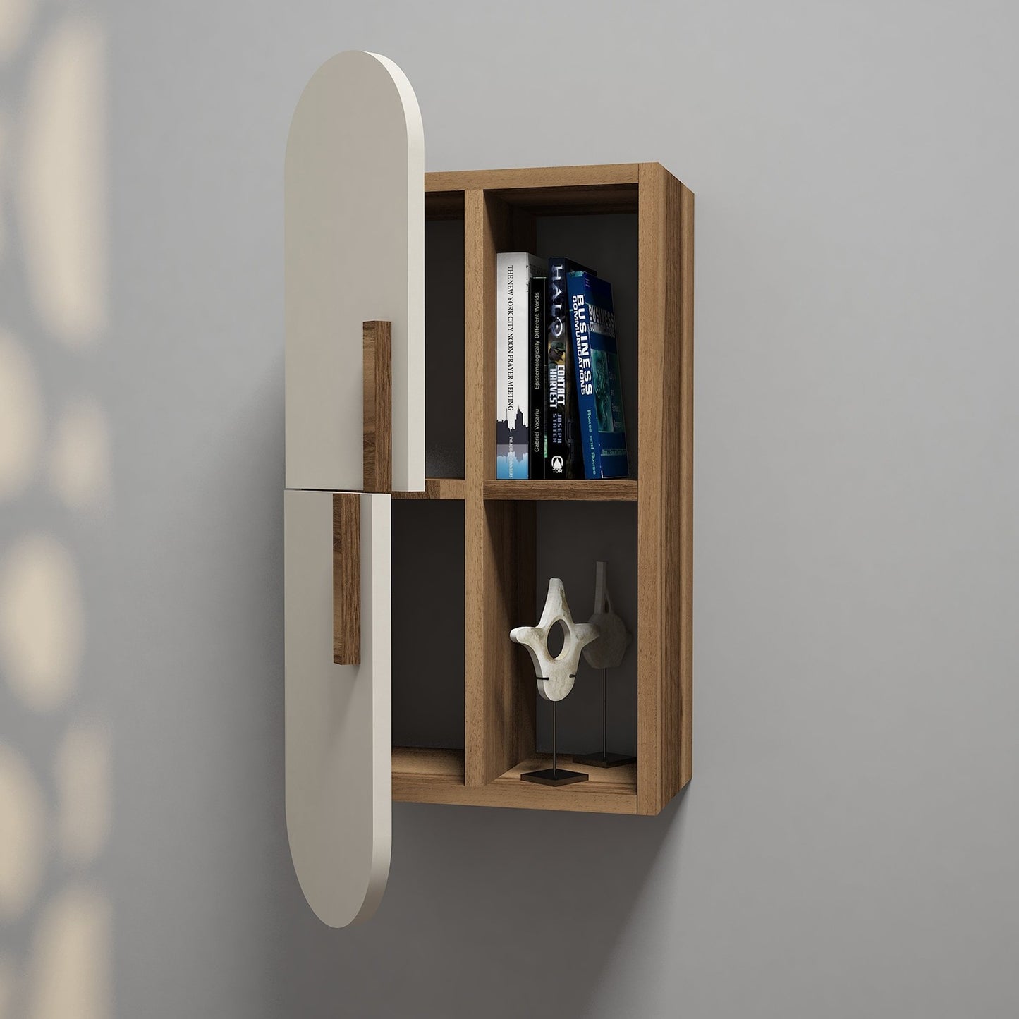 Zidna polica, Rose - Walnut, Cream