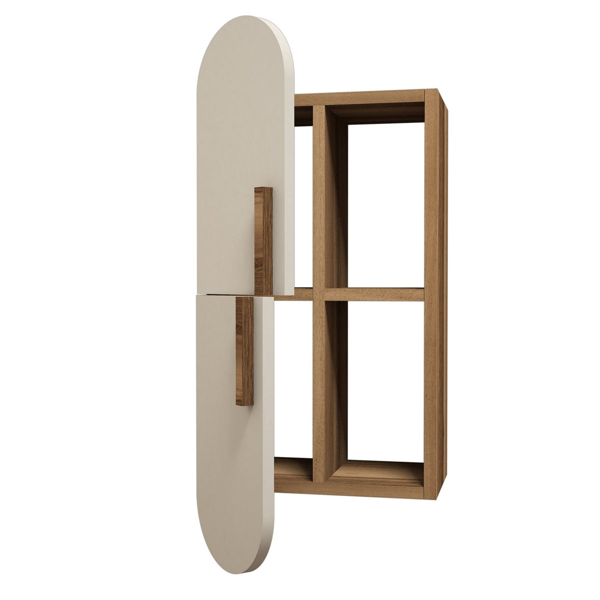 Zidna polica, Rose - Walnut, Cream