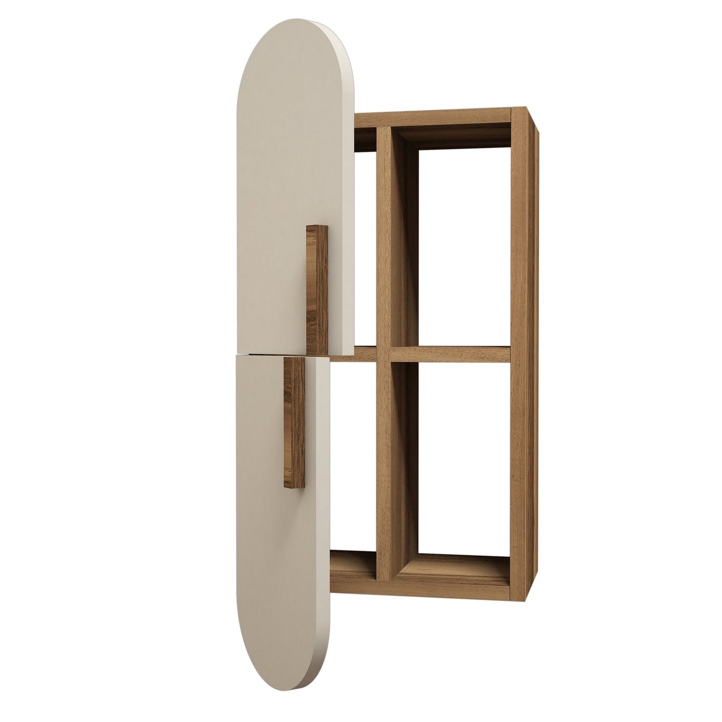 Zidna polica, Rose - Walnut, Cream