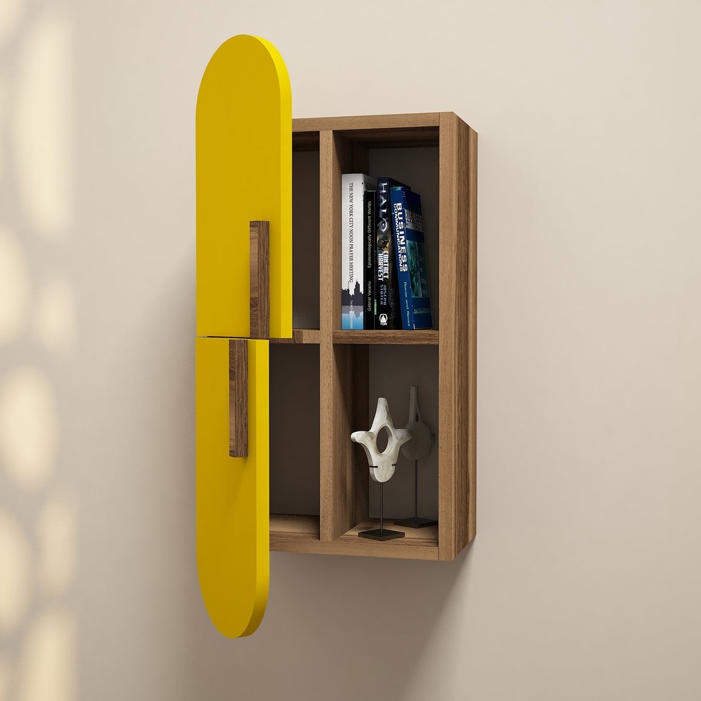 Zidna polica, Rose - Walnut, Yellow
