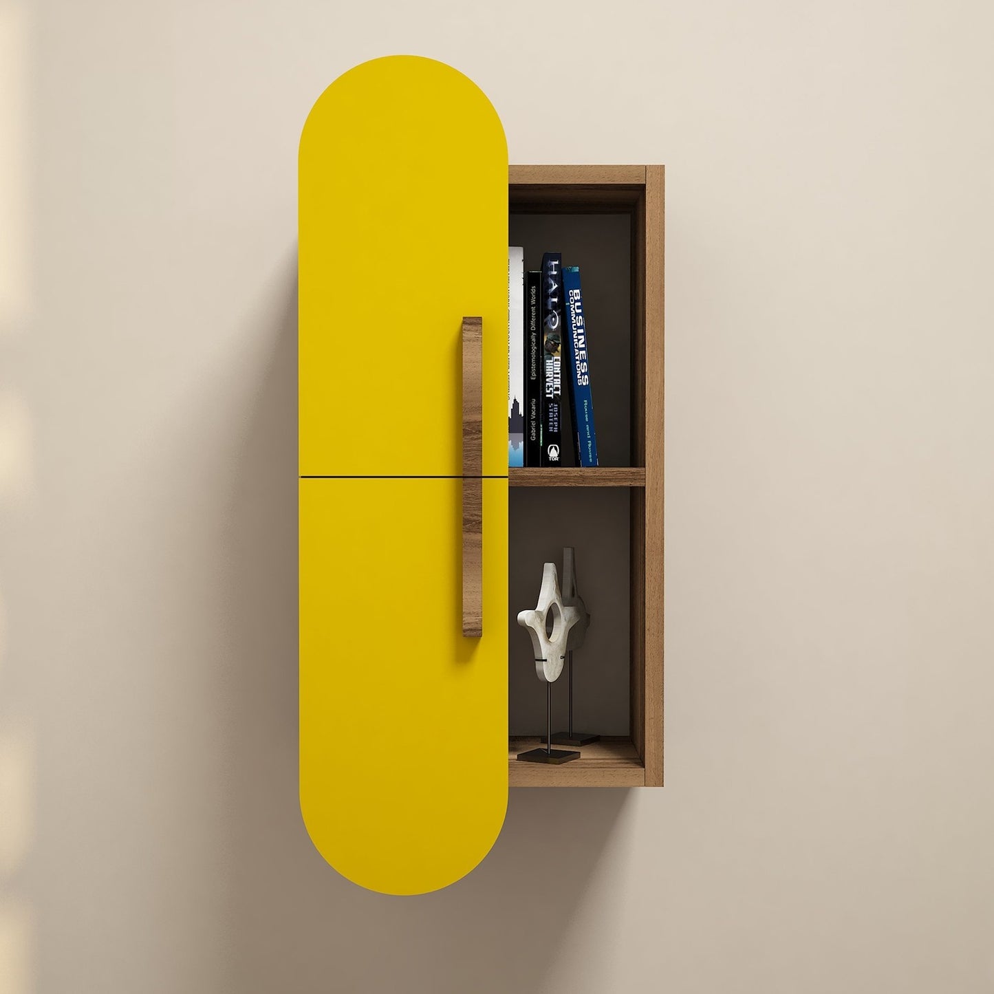 Zidna polica, Rose - Walnut, Yellow
