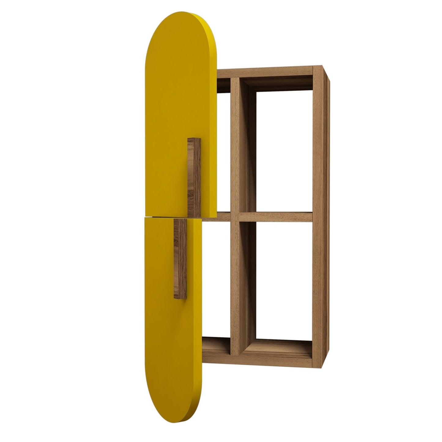 Zidna polica, Rose - Walnut, Yellow
