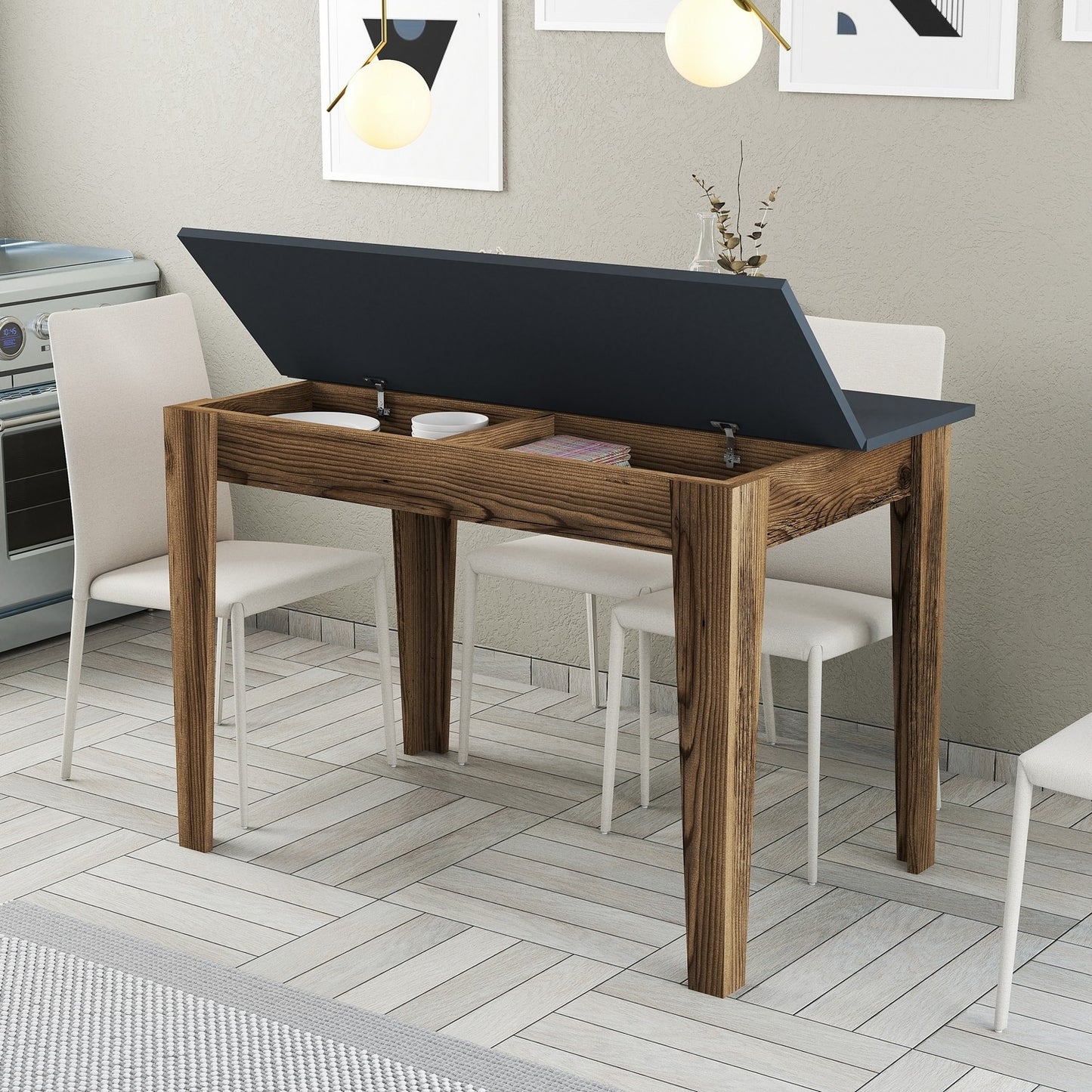 Kuhinjski stol, Kiev 504 - Walnut, Anthracite
