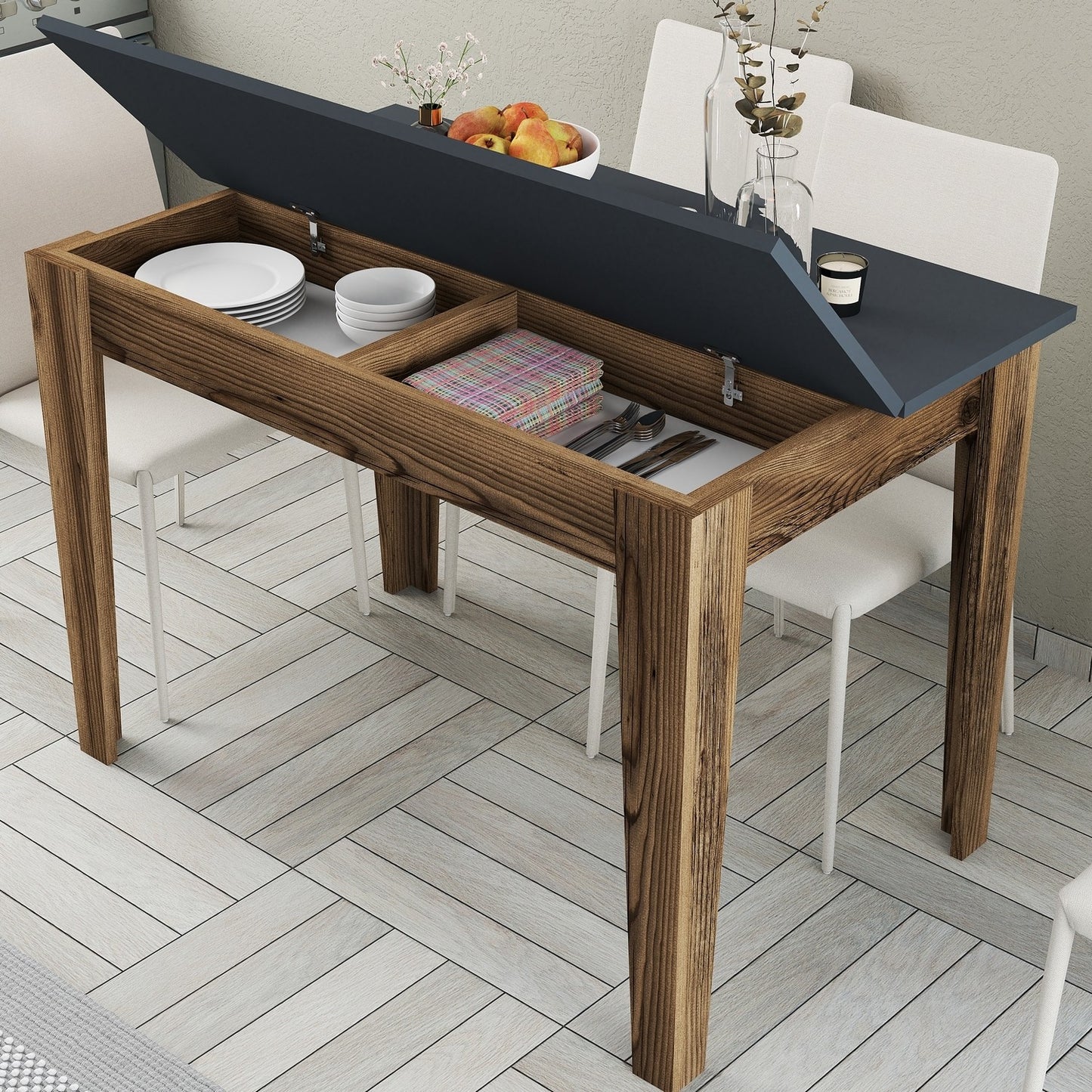 Kuhinjski stol, Kiev 504 - Walnut, Anthracite