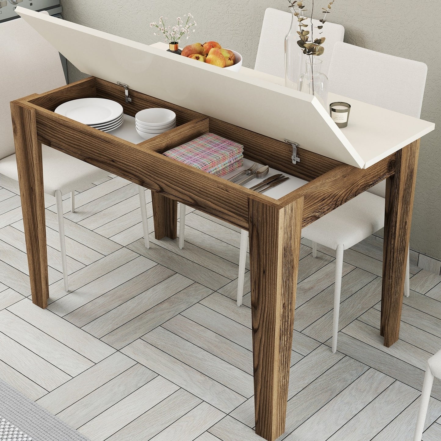 Kuhinjski stol, Kiev 508 - Walnut, Cream