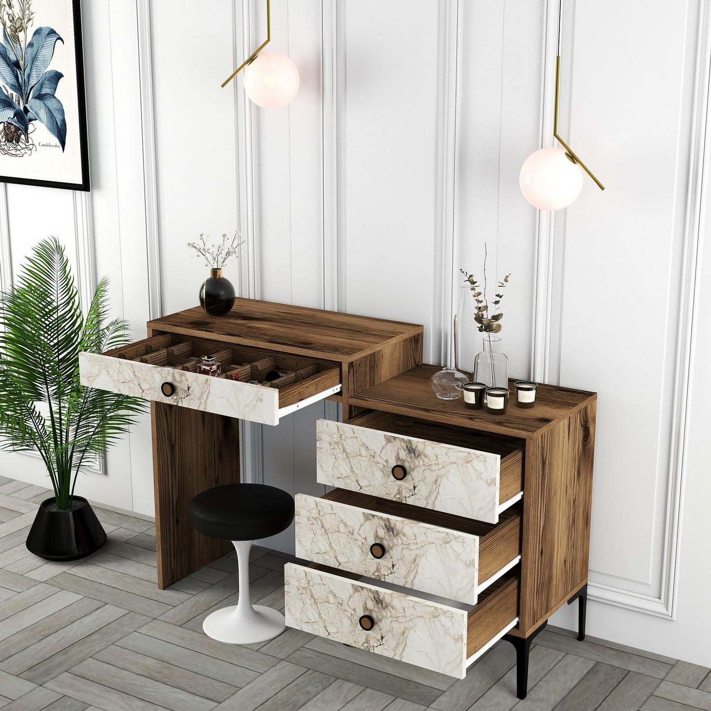 Stol, Lizbon 552 - Walnut, White