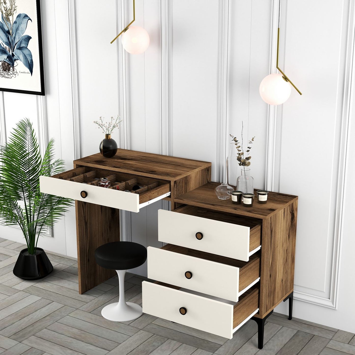 Stol, Lizbon 554 - Walnut, Cream