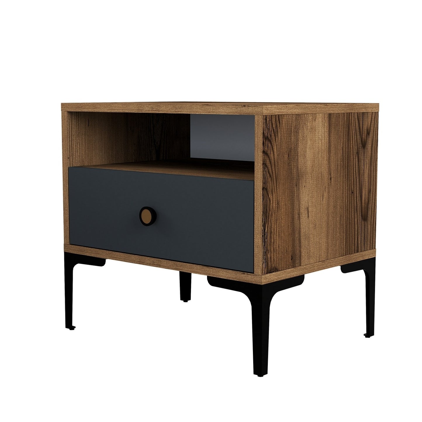 Noćni ormarić, Lizbon 529 - Walnut, Anthracite