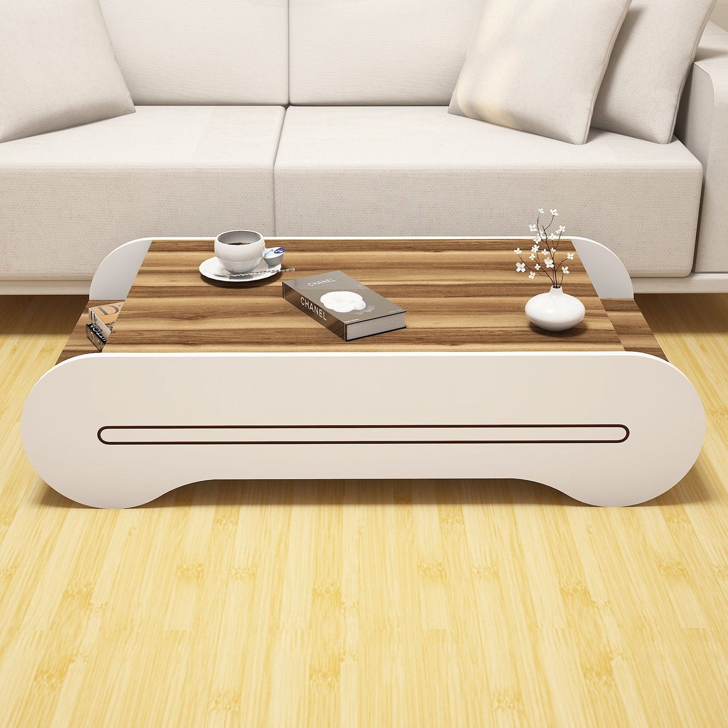 Stolić za kavu, Cool - Walnut, White
