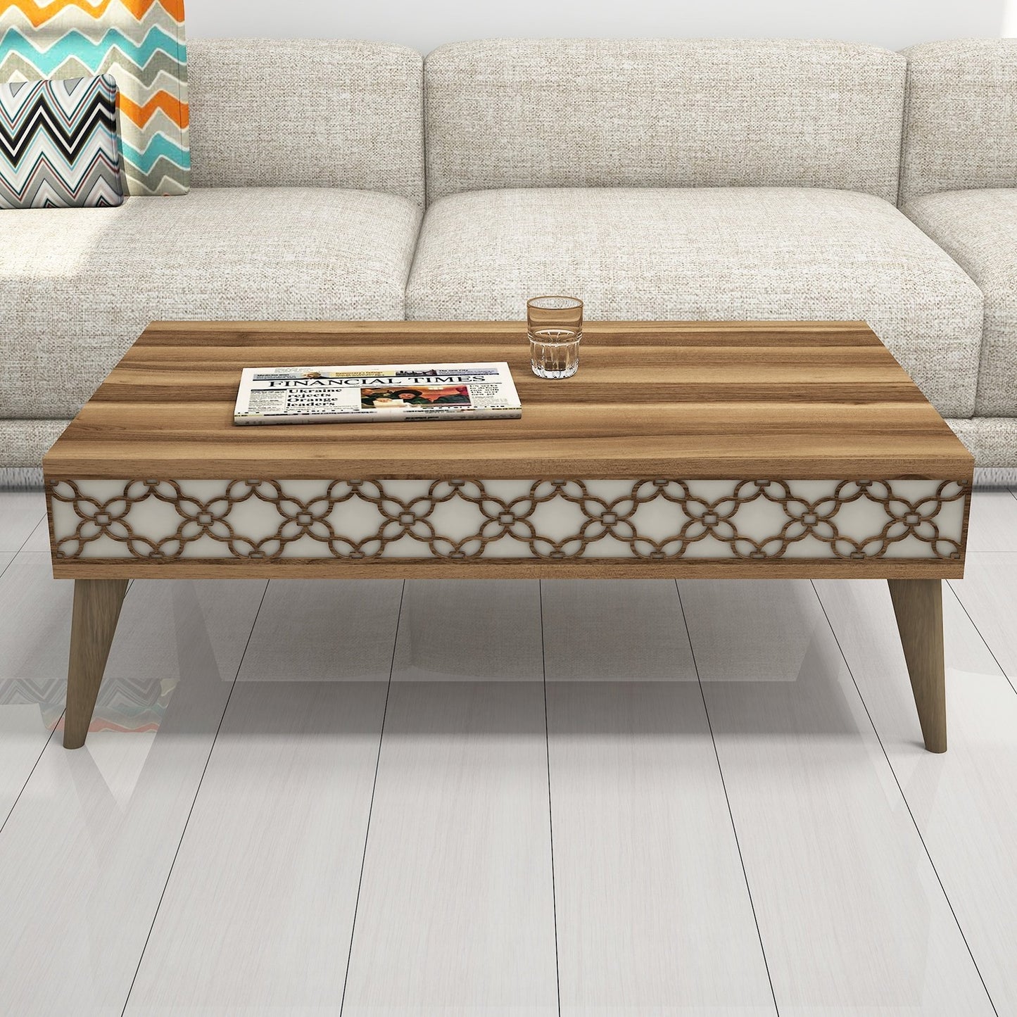 Stolić za kavu, City - Walnut, Cream