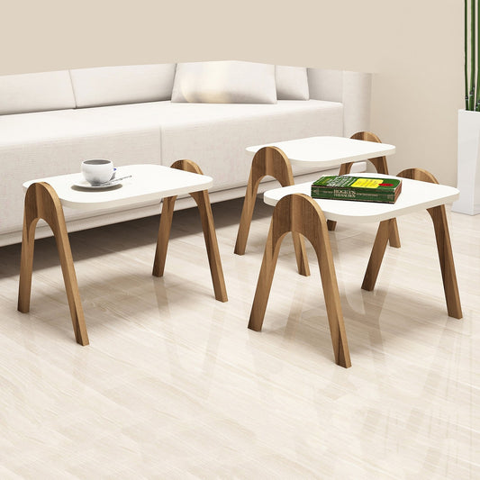 Stol (3 komada), Paris - Walnut, Cream