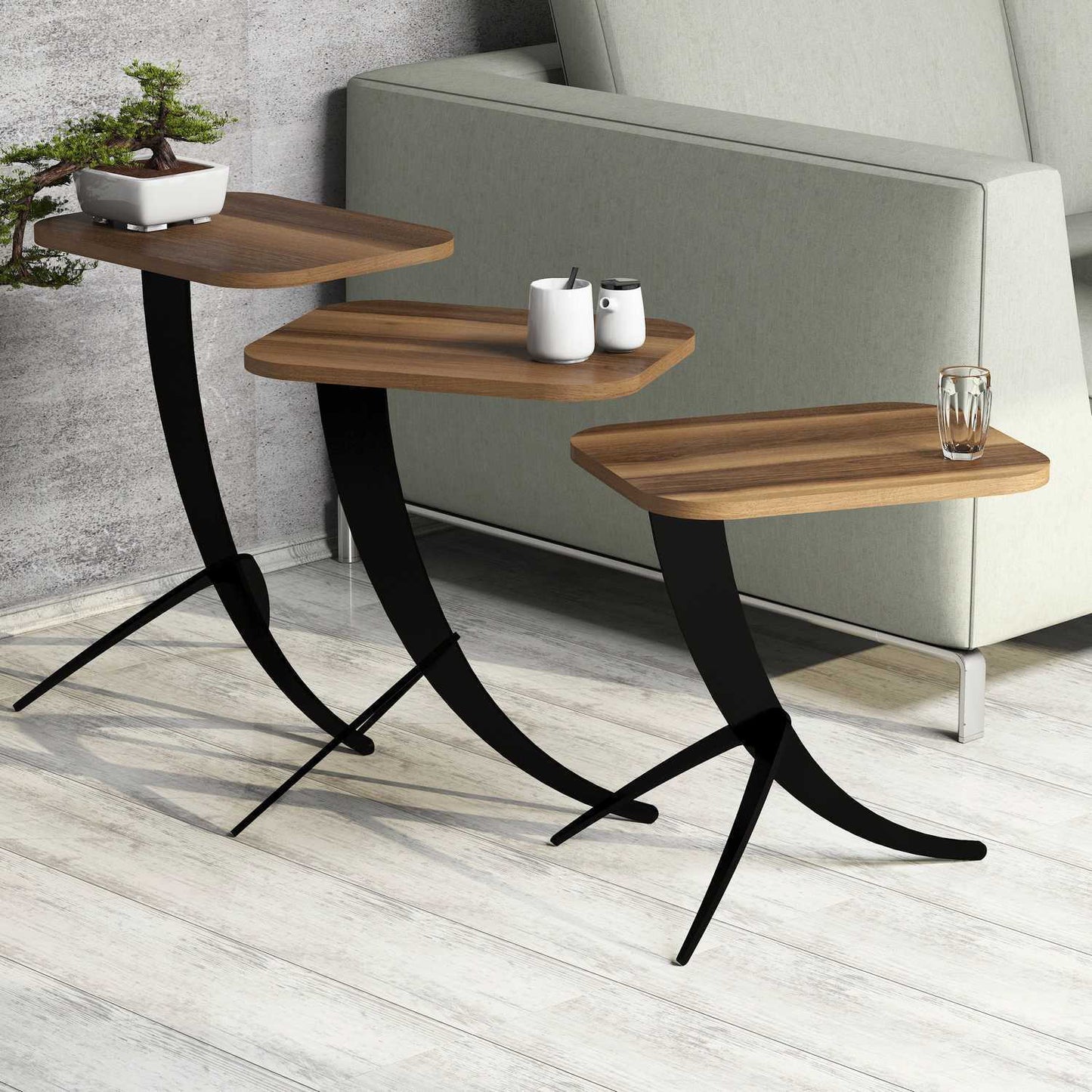 Stol (3 komada), Pion - Walnut
