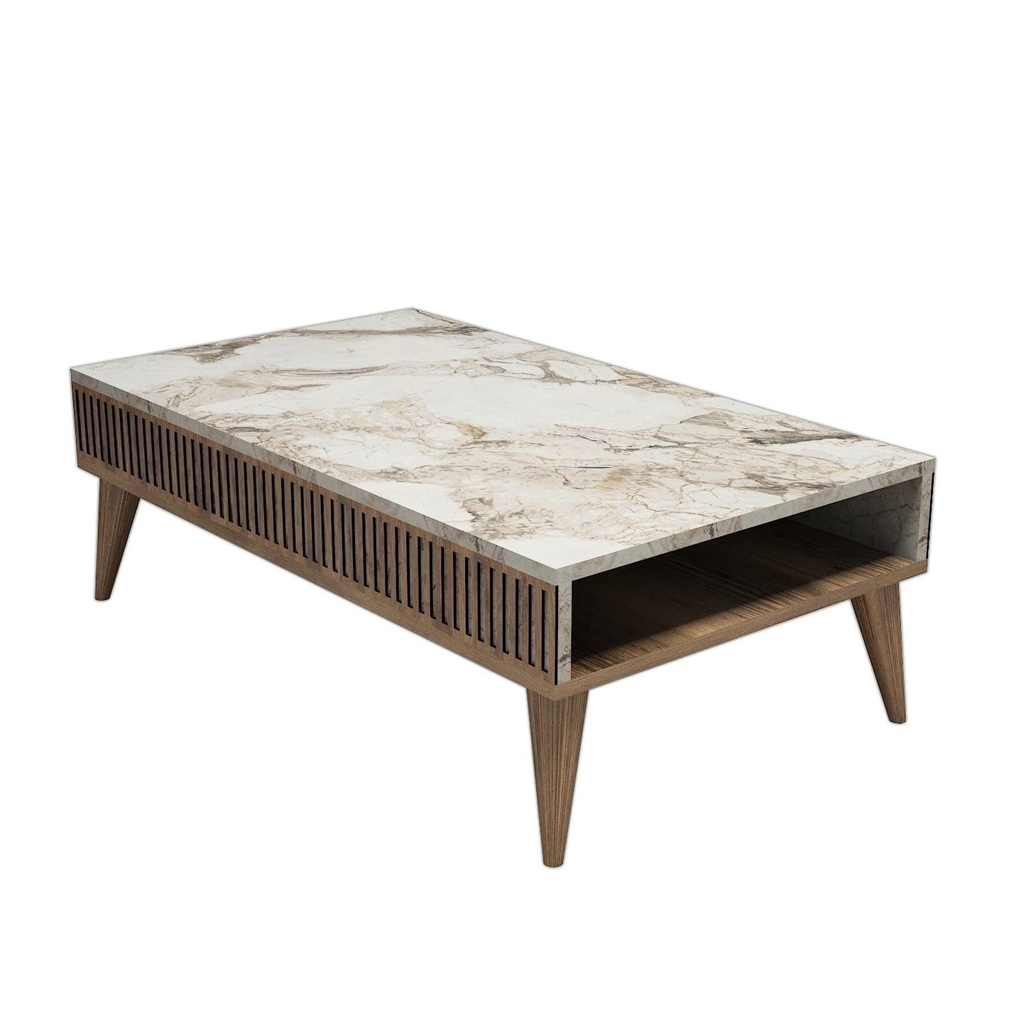Stolić za kavu, Milan - Walnut, White Marble