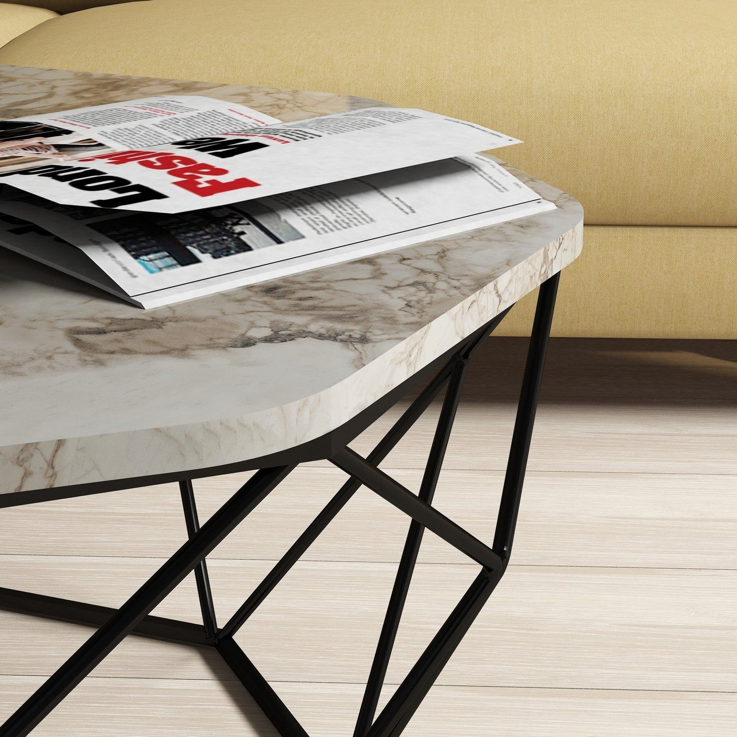 Stolić za kavu, Diamond - White Marble