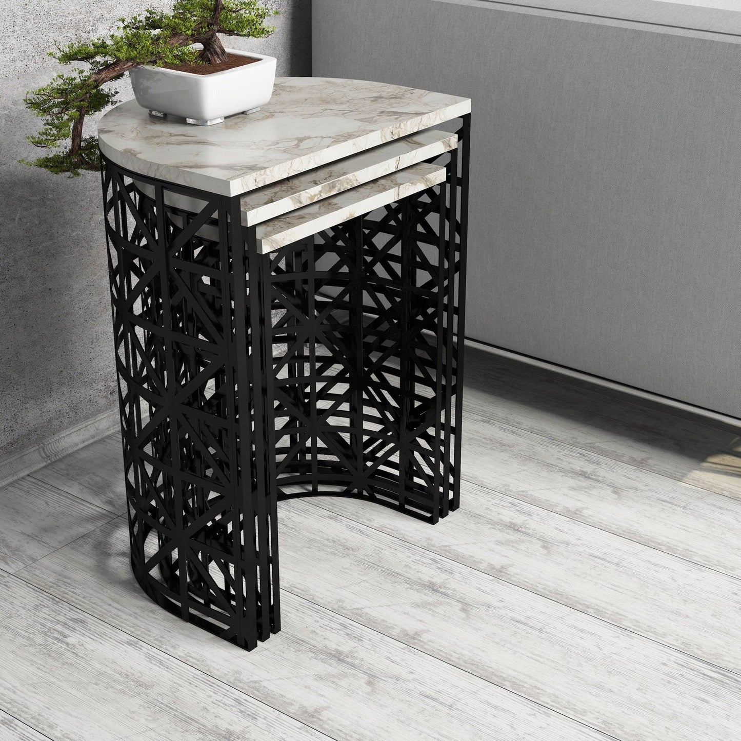 Stol (3 komada), Stil - White Marble