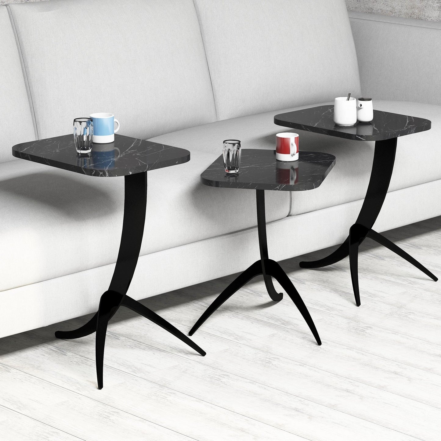 Stol (3 komada), Pion - Black Marble