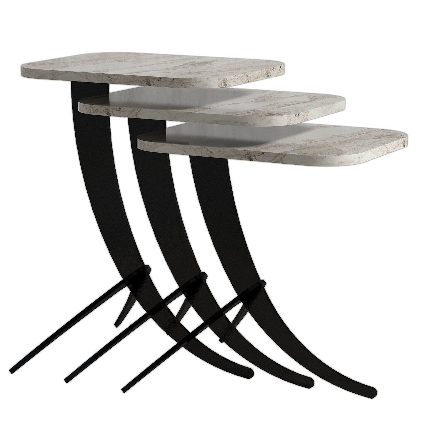 Stol (3 komada), Pion - White Marble
