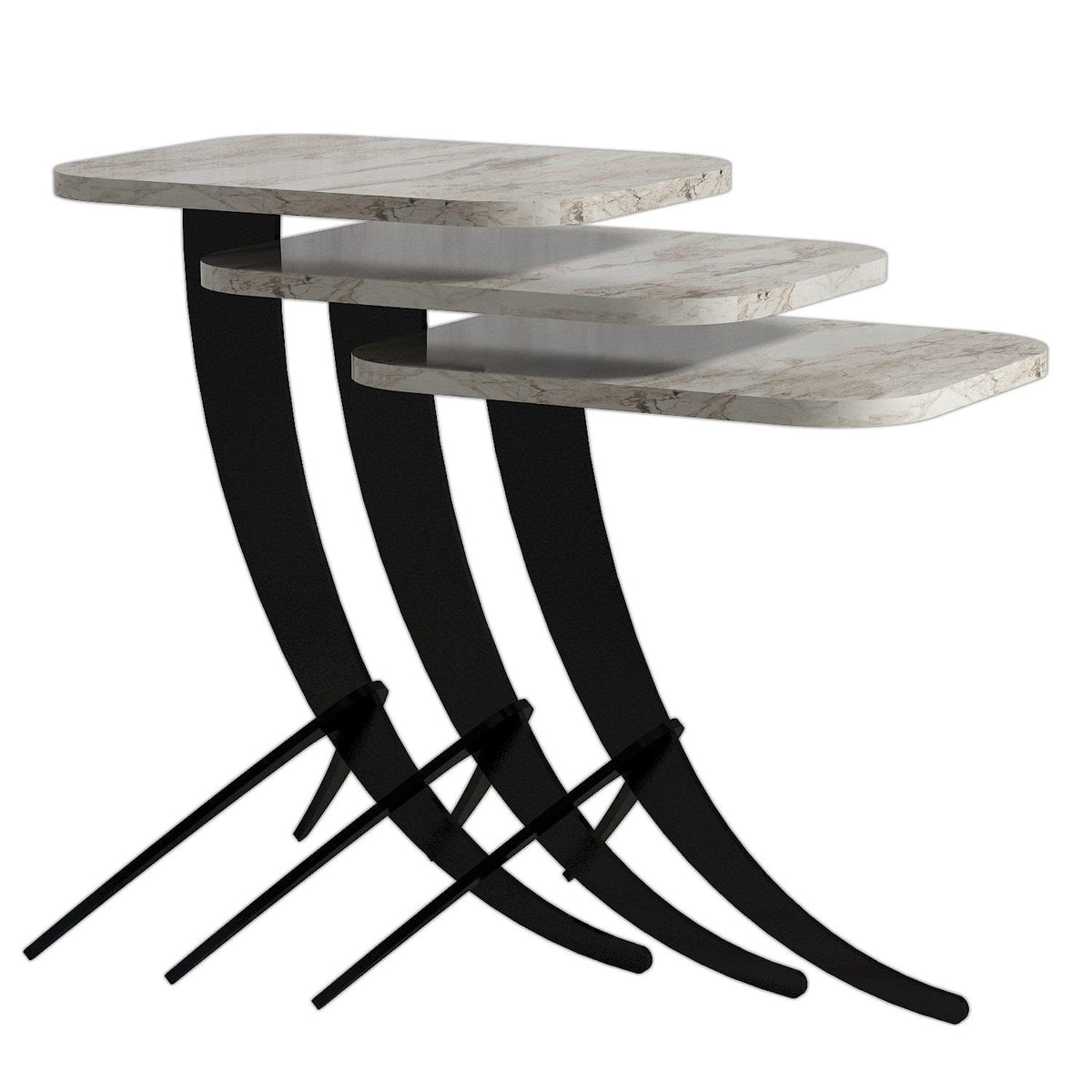 Stol (3 komada), Pion - White Marble