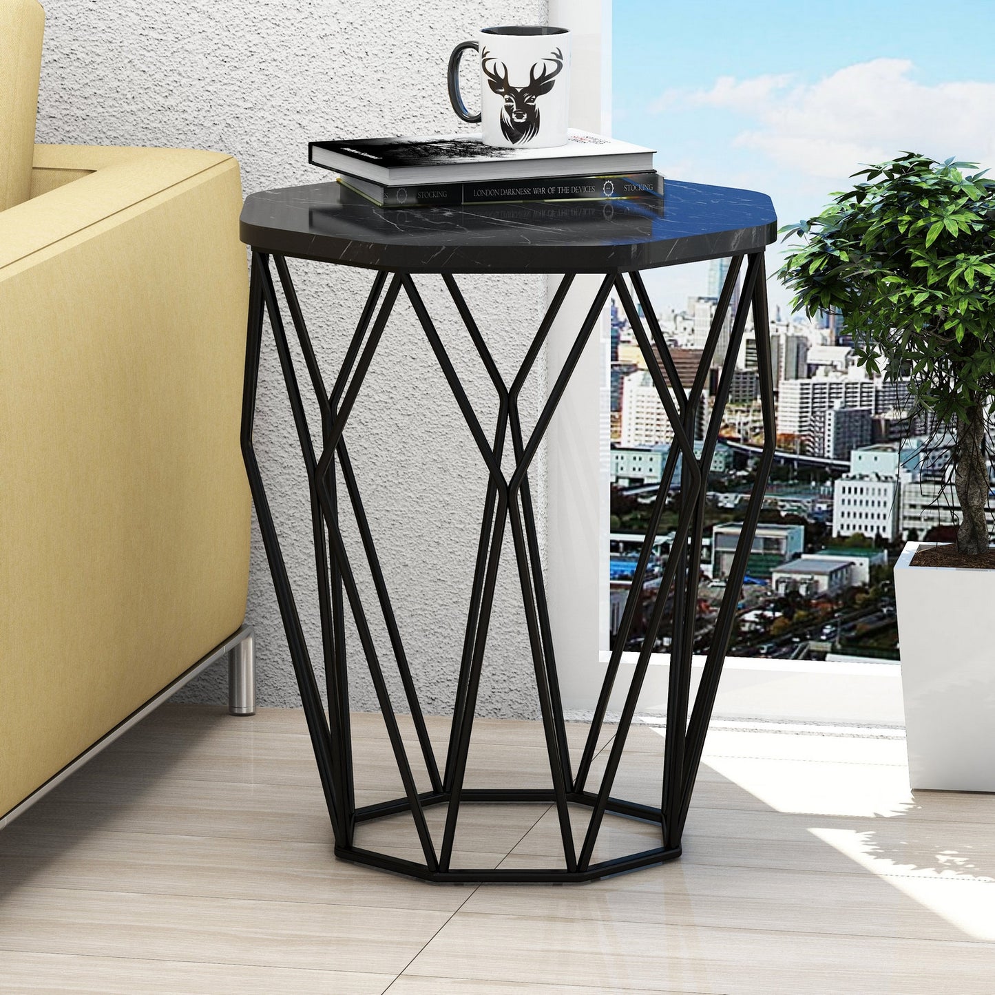 Bočni stol, Sofya - Black Marble