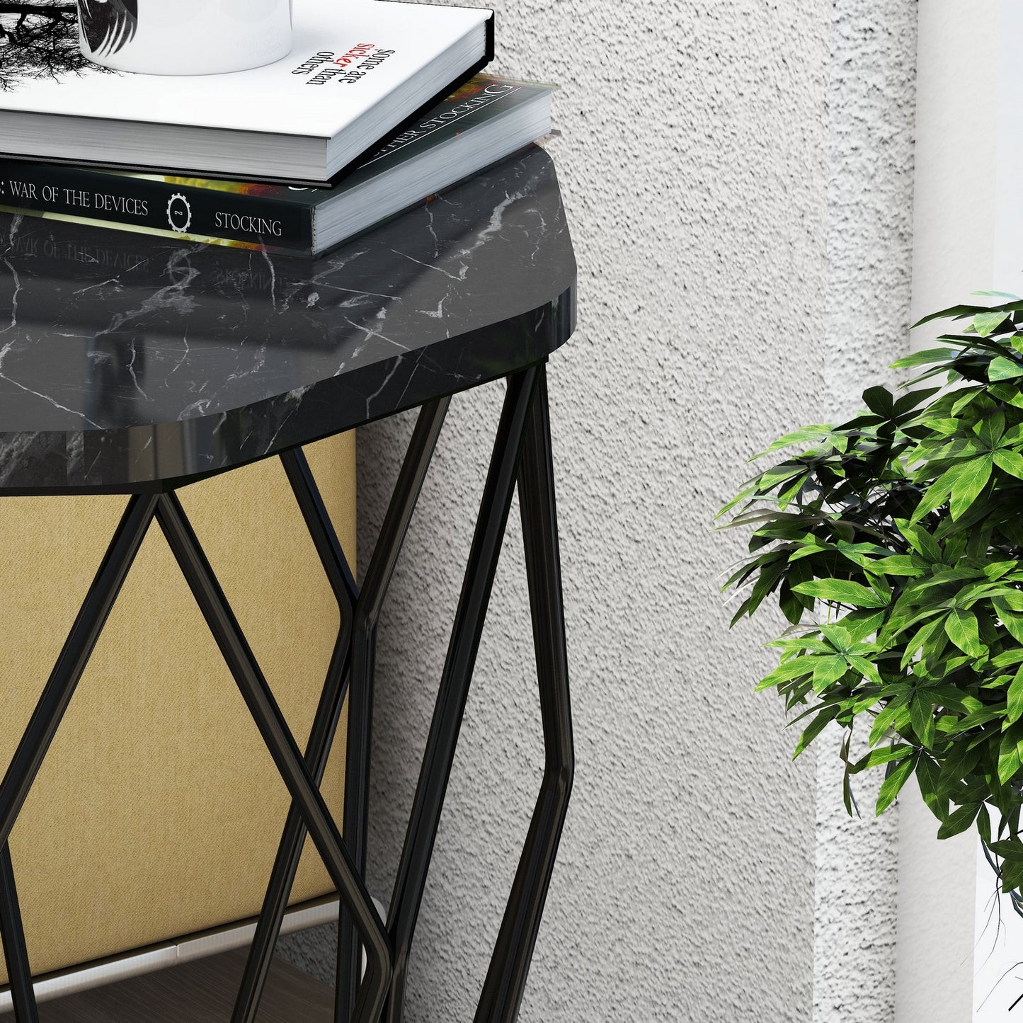 Bočni stol, Sofya - Black Marble