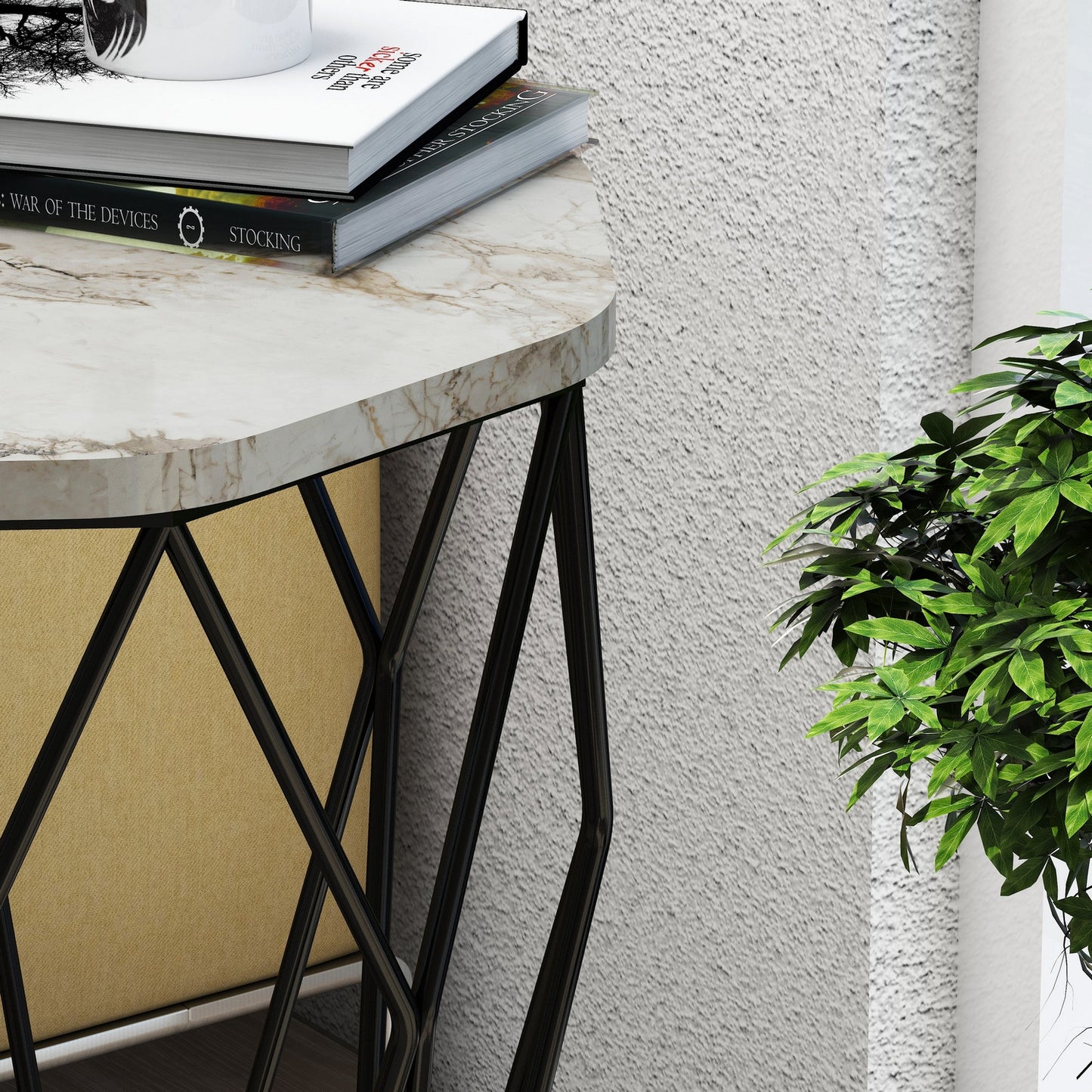 Bočni stol, Sofya - White Marble