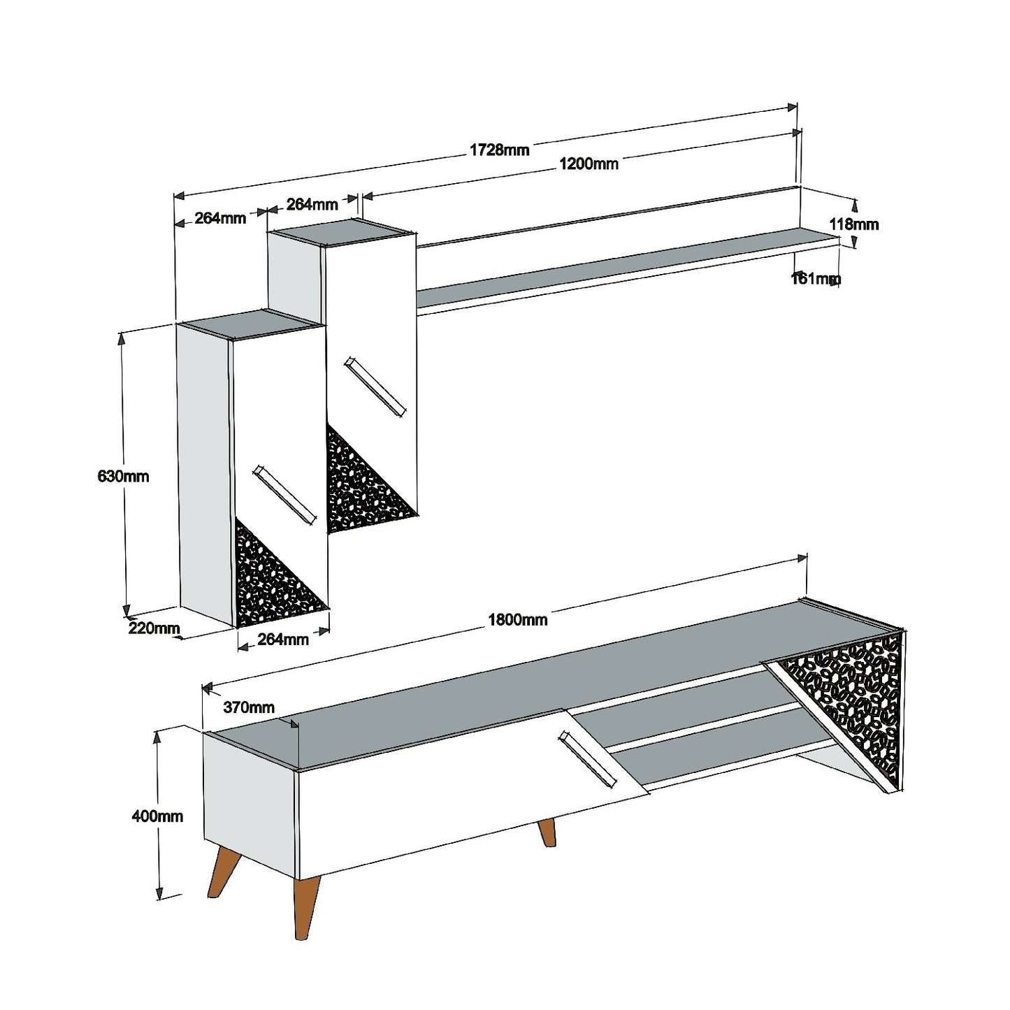TV jedinica, Beril - Walnut