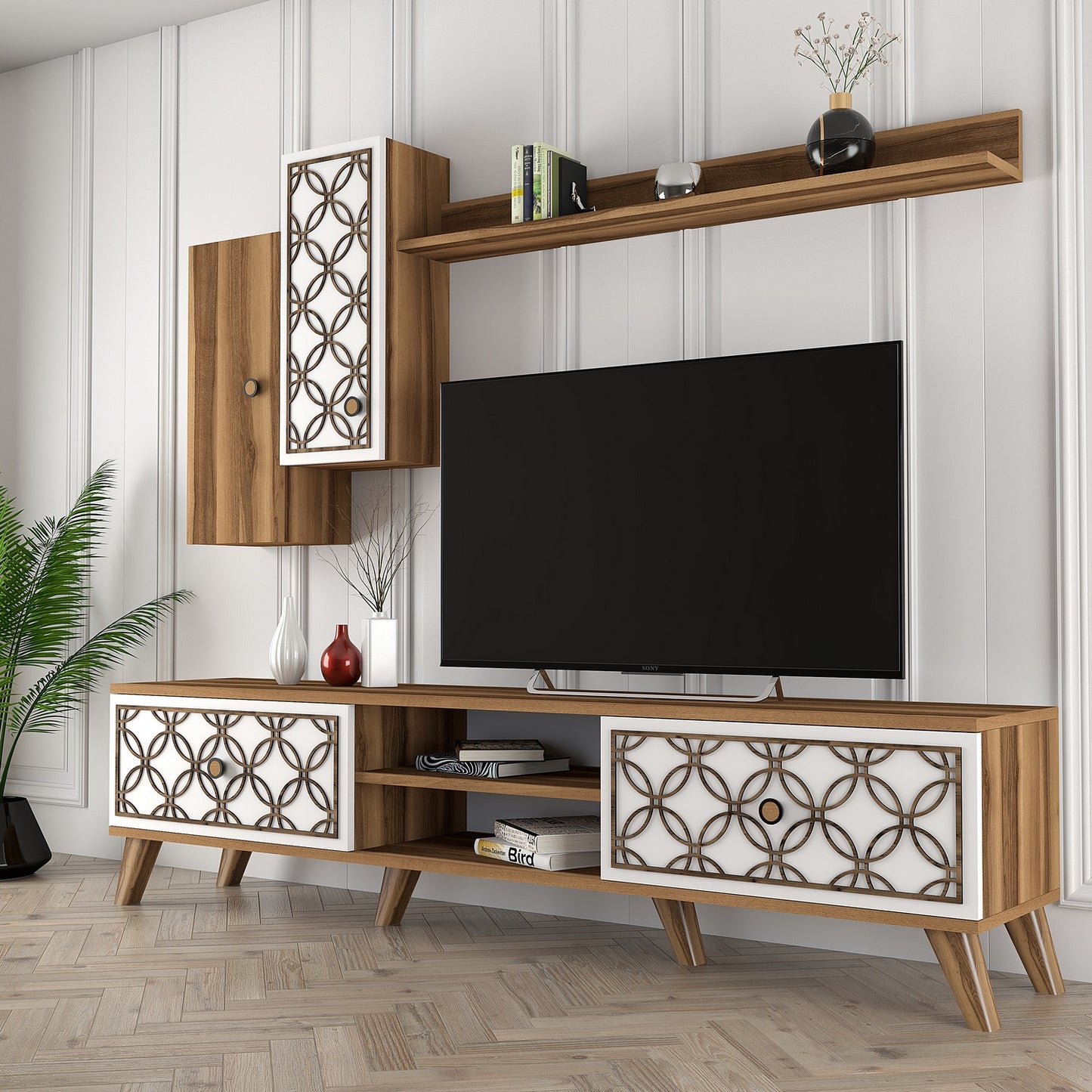 TV jedinica, Class S - Walnut, White