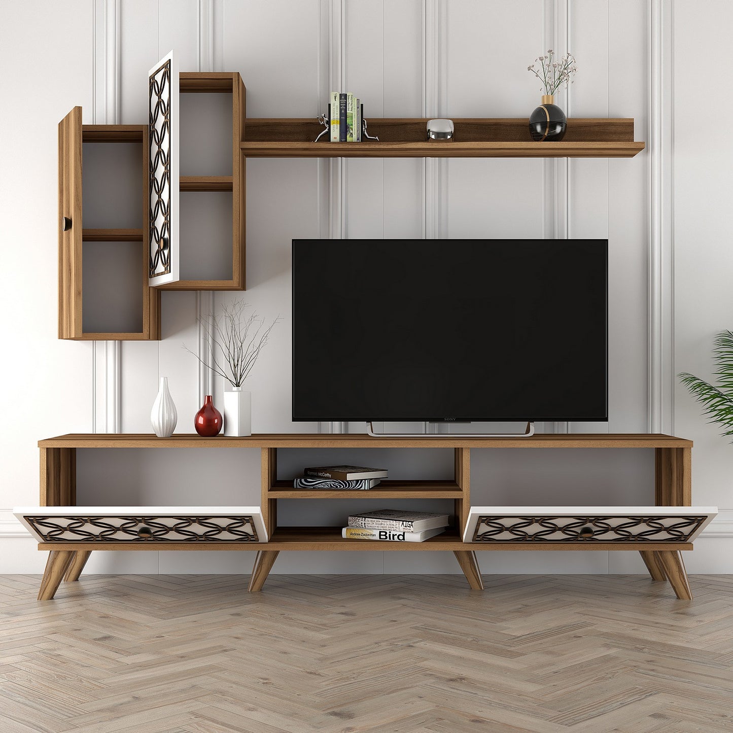 TV jedinica, Class S - Walnut, White