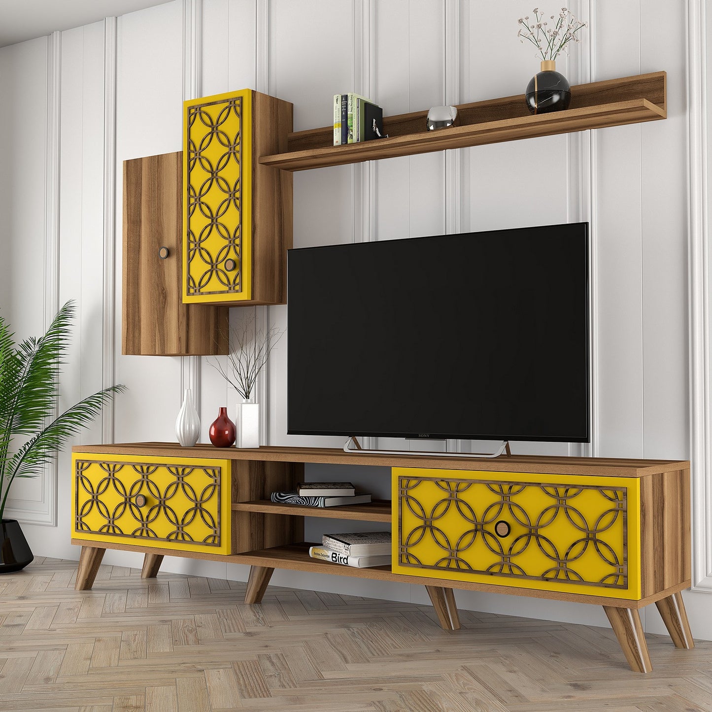 TV jedinica, Class S - Walnut, Yellow