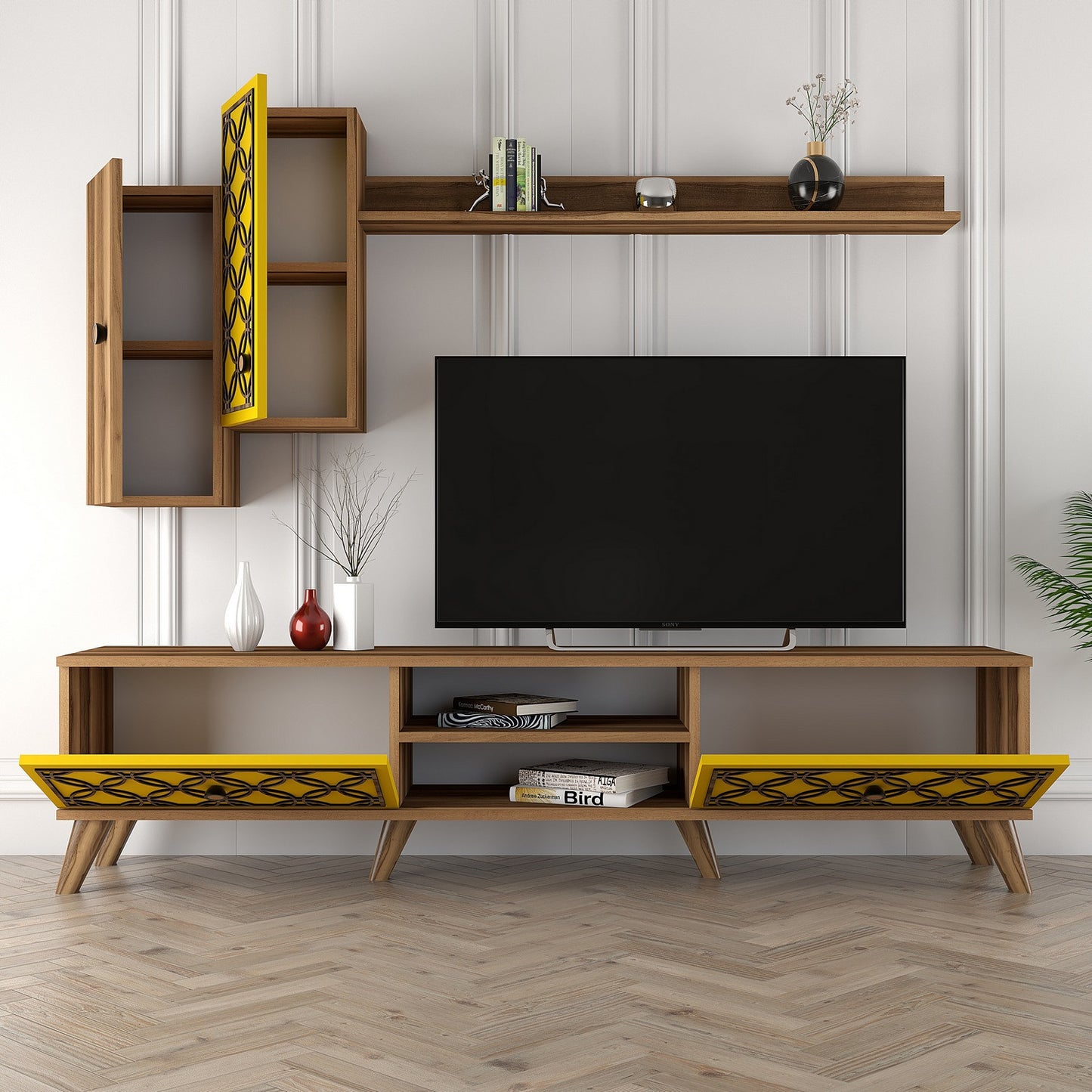 TV jedinica, Class S - Walnut, Yellow