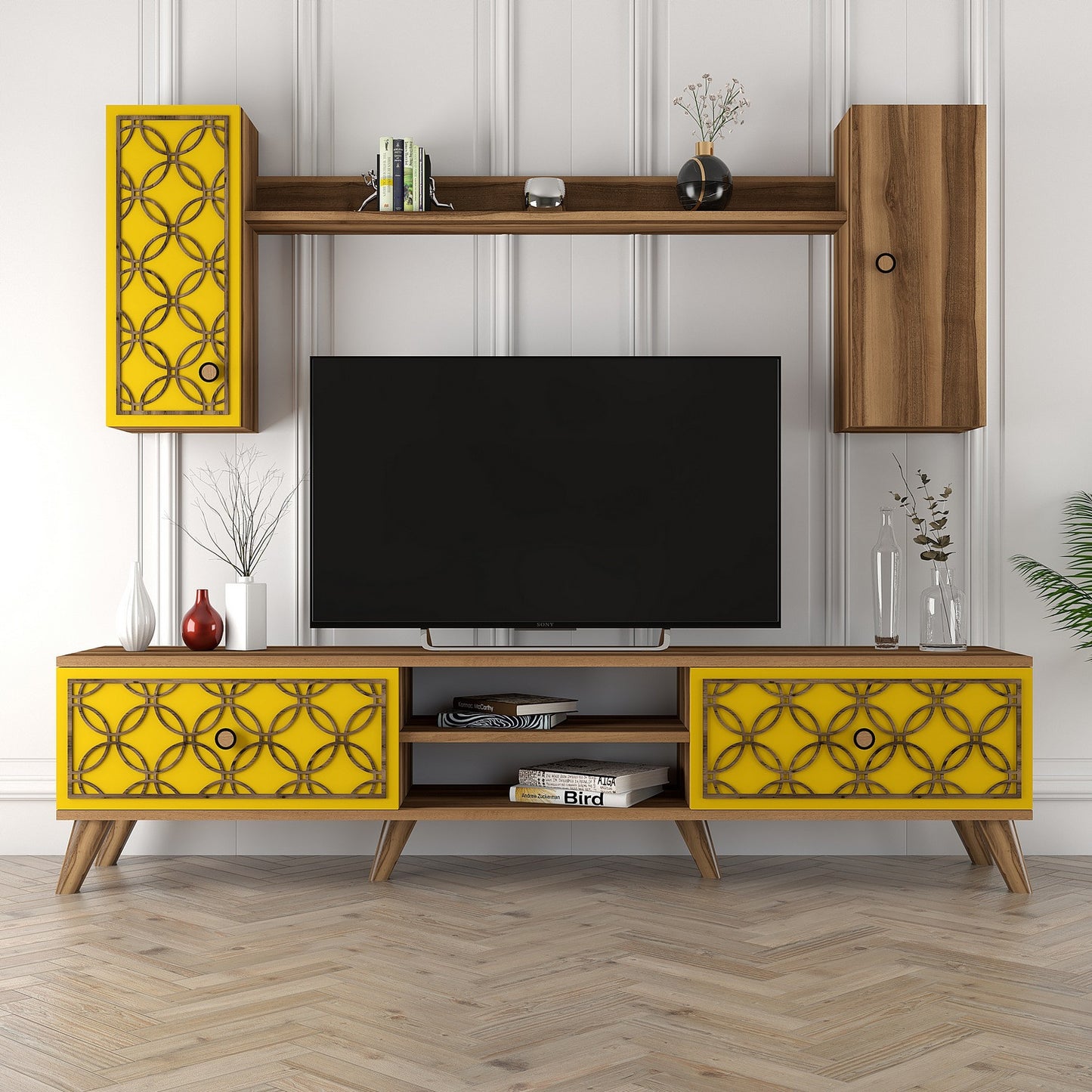 TV jedinica, Class S - Walnut, Yellow