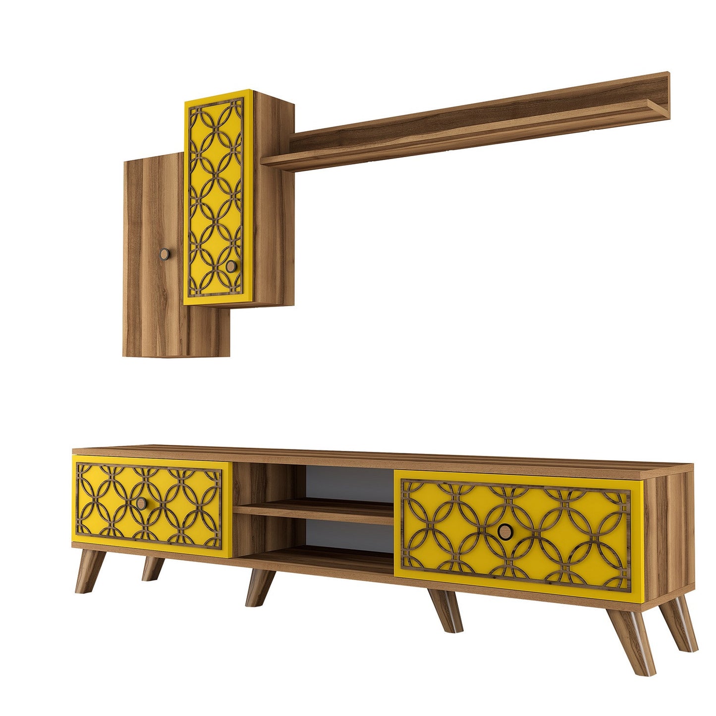 TV jedinica, Class S - Walnut, Yellow