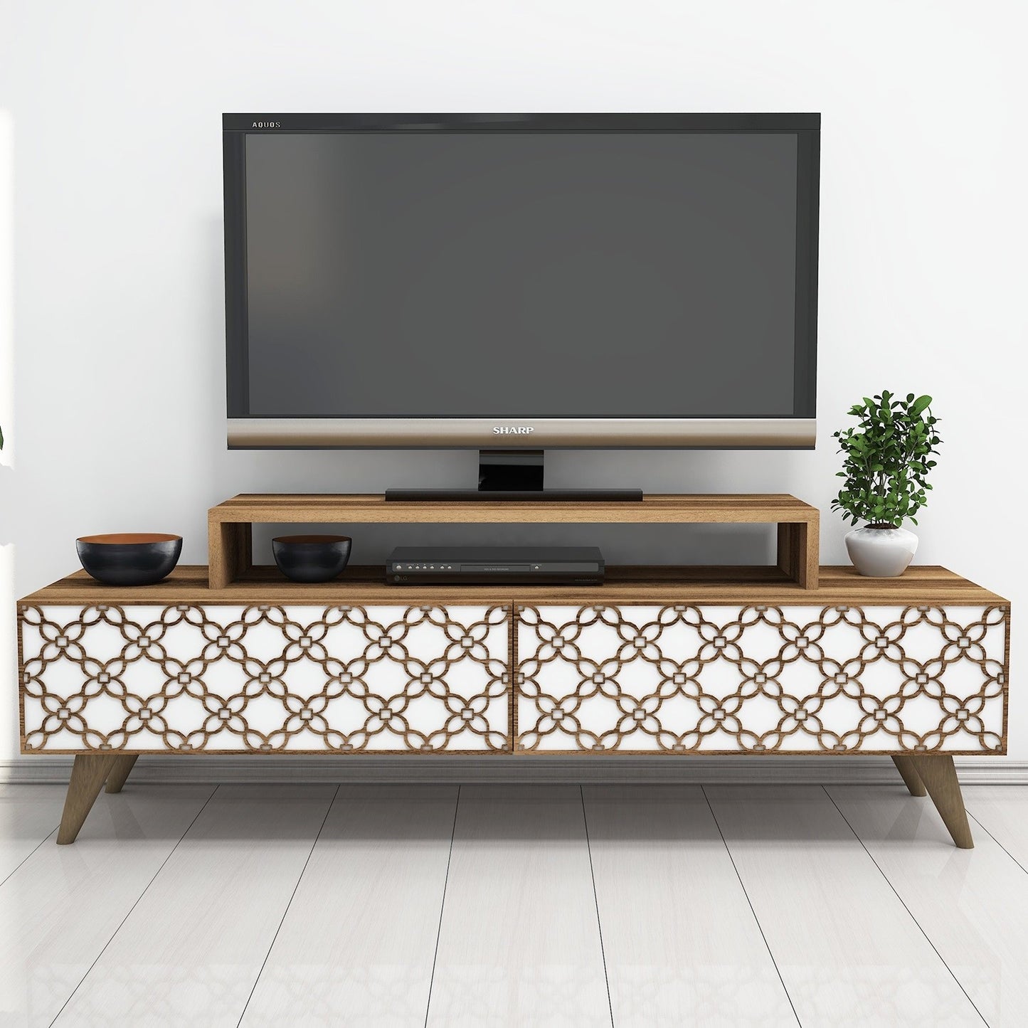 Stalak za televizor, City - Walnut, White