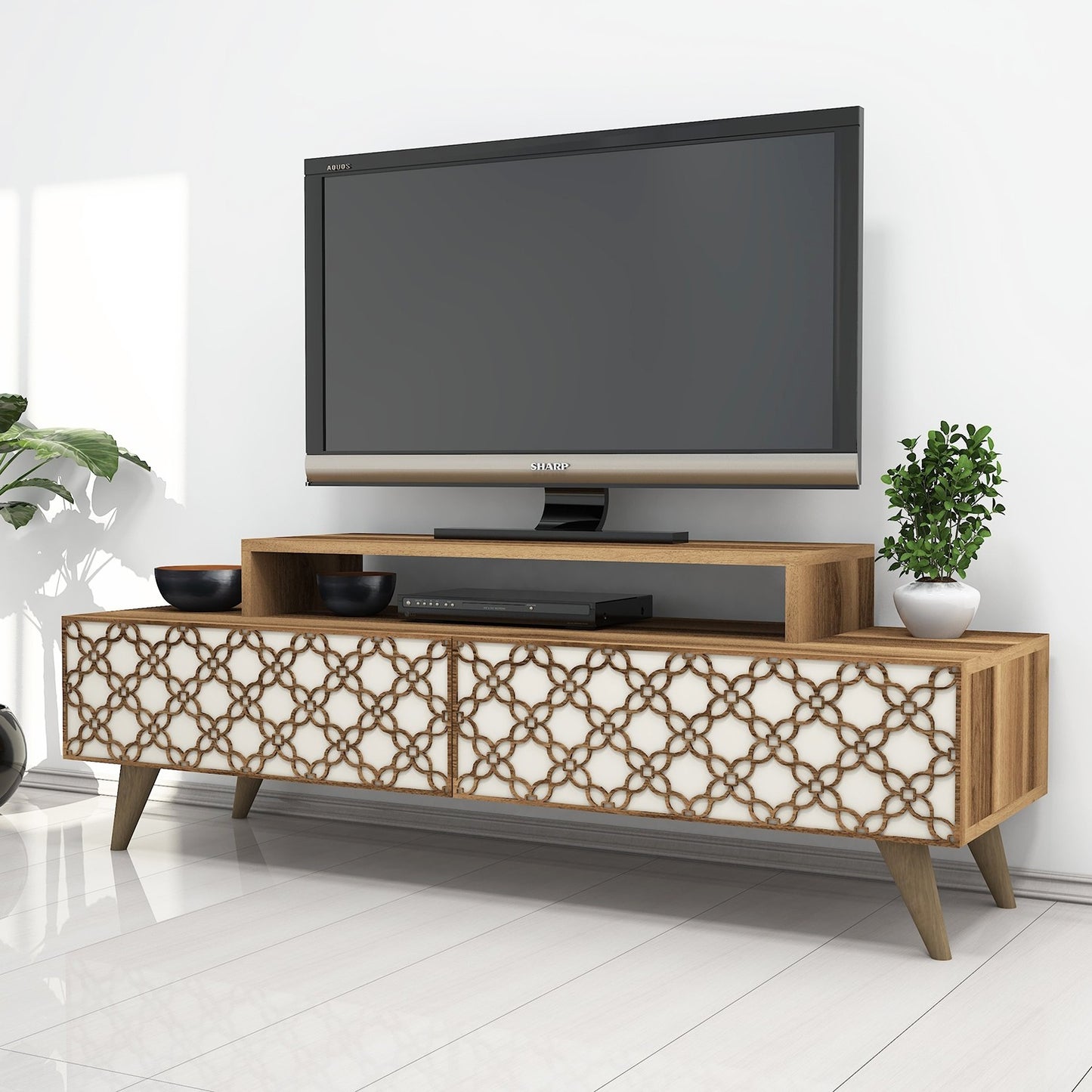 Stalak za televizor, City - Walnut, Cream