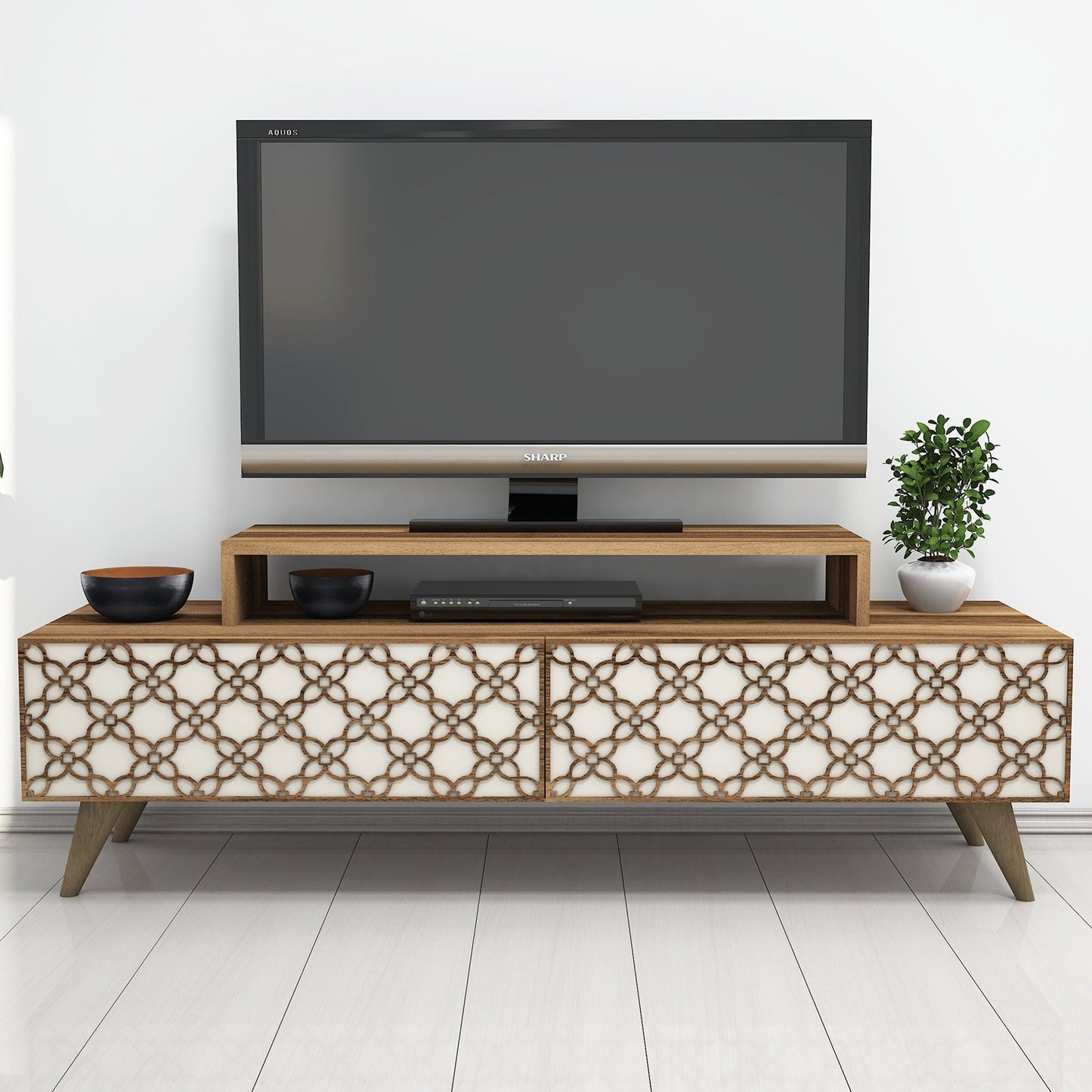 Stalak za televizor, City - Walnut, Cream