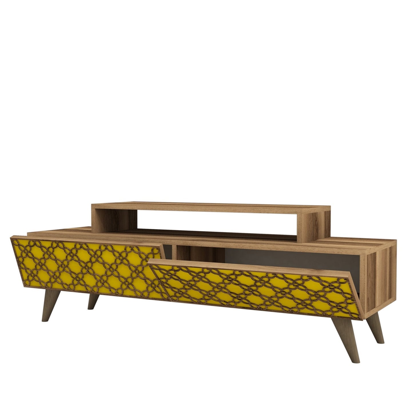 Stalak za televizor, City - Walnut, Yellow