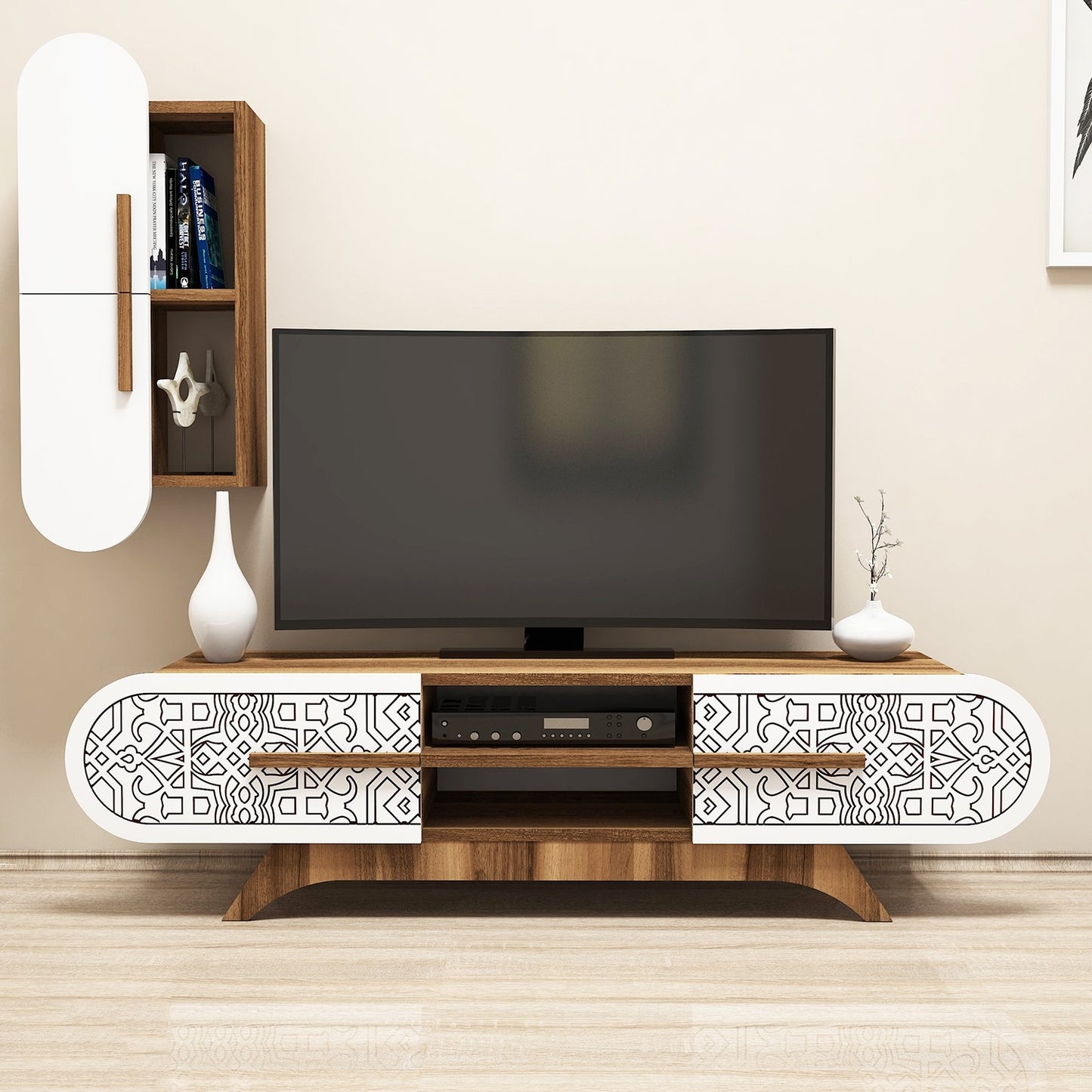 TV jedinica, Defne - Walnut, White