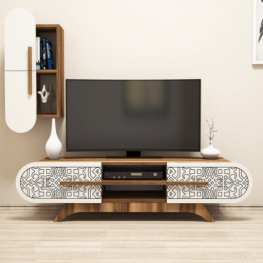 TV jedinica, Defne - Walnut, Cream