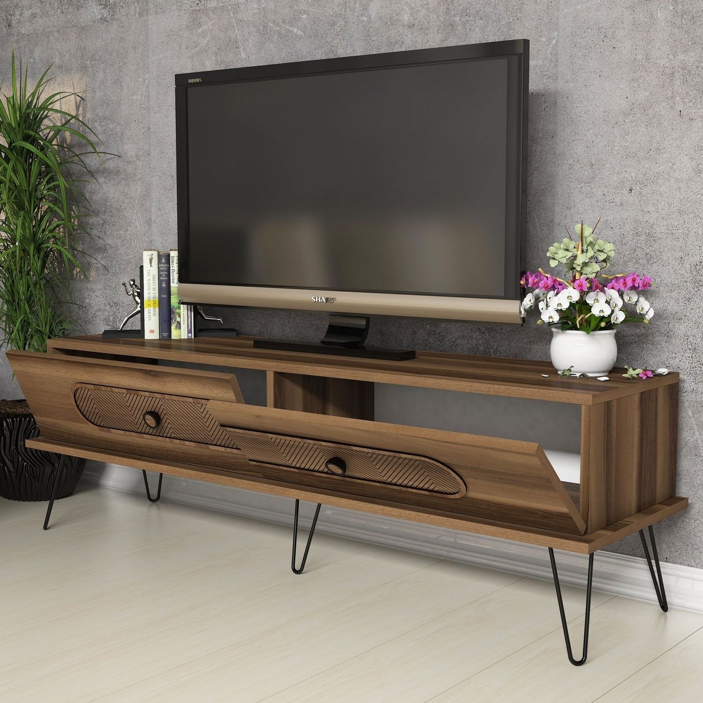 Stalak za televizor, Ekol - Walnut
