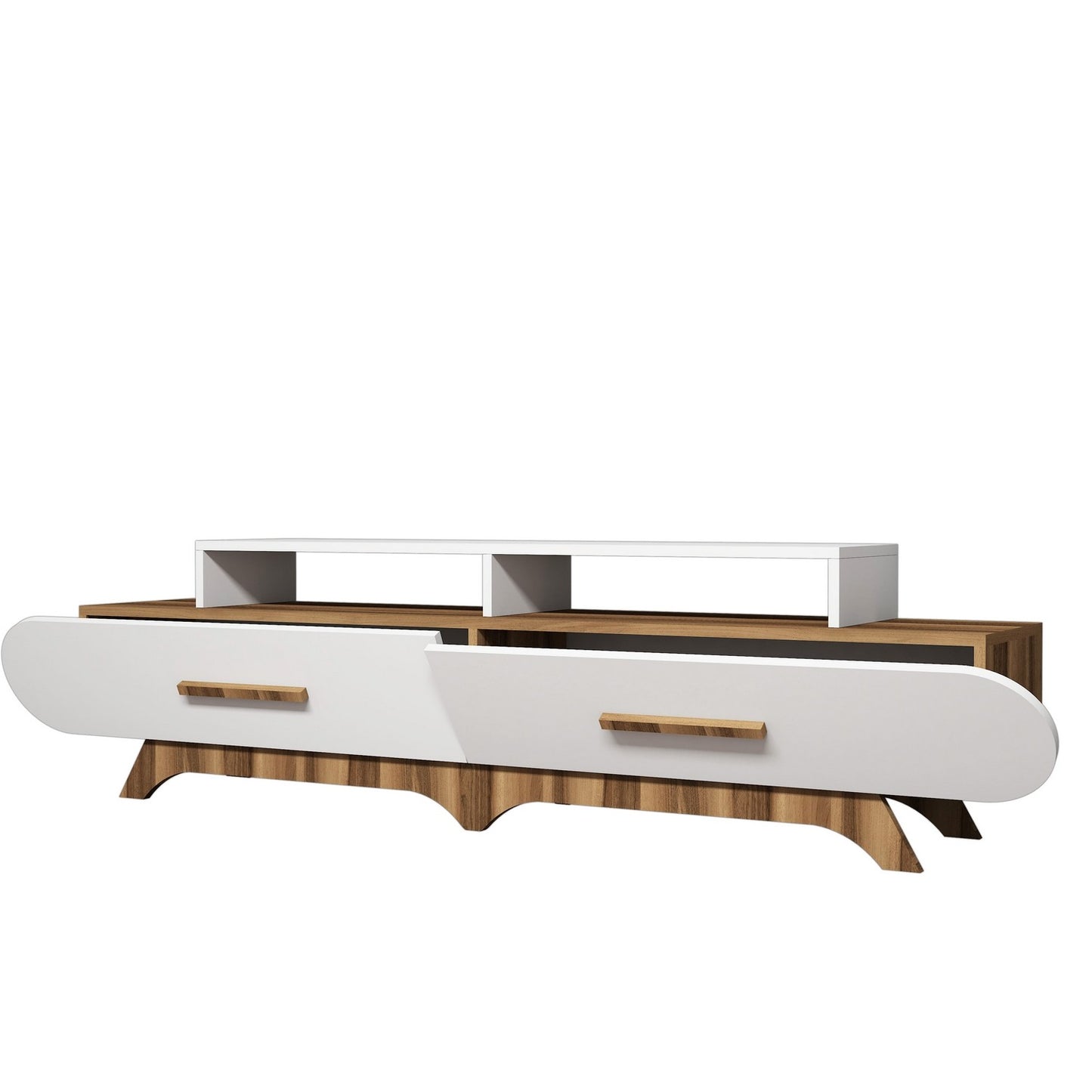 Stalak za televizor, Flora - Walnut, White