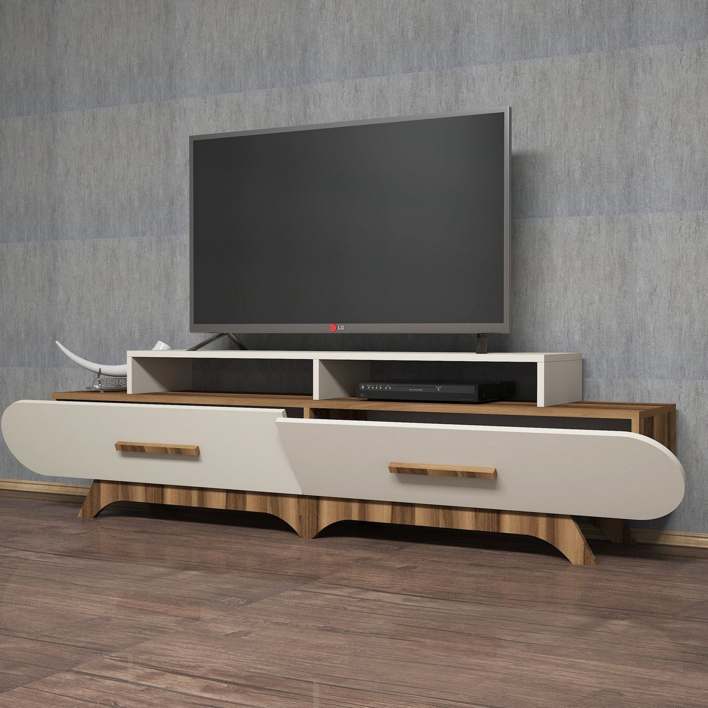 Stalak za televizor, Flora - Walnut, Cream