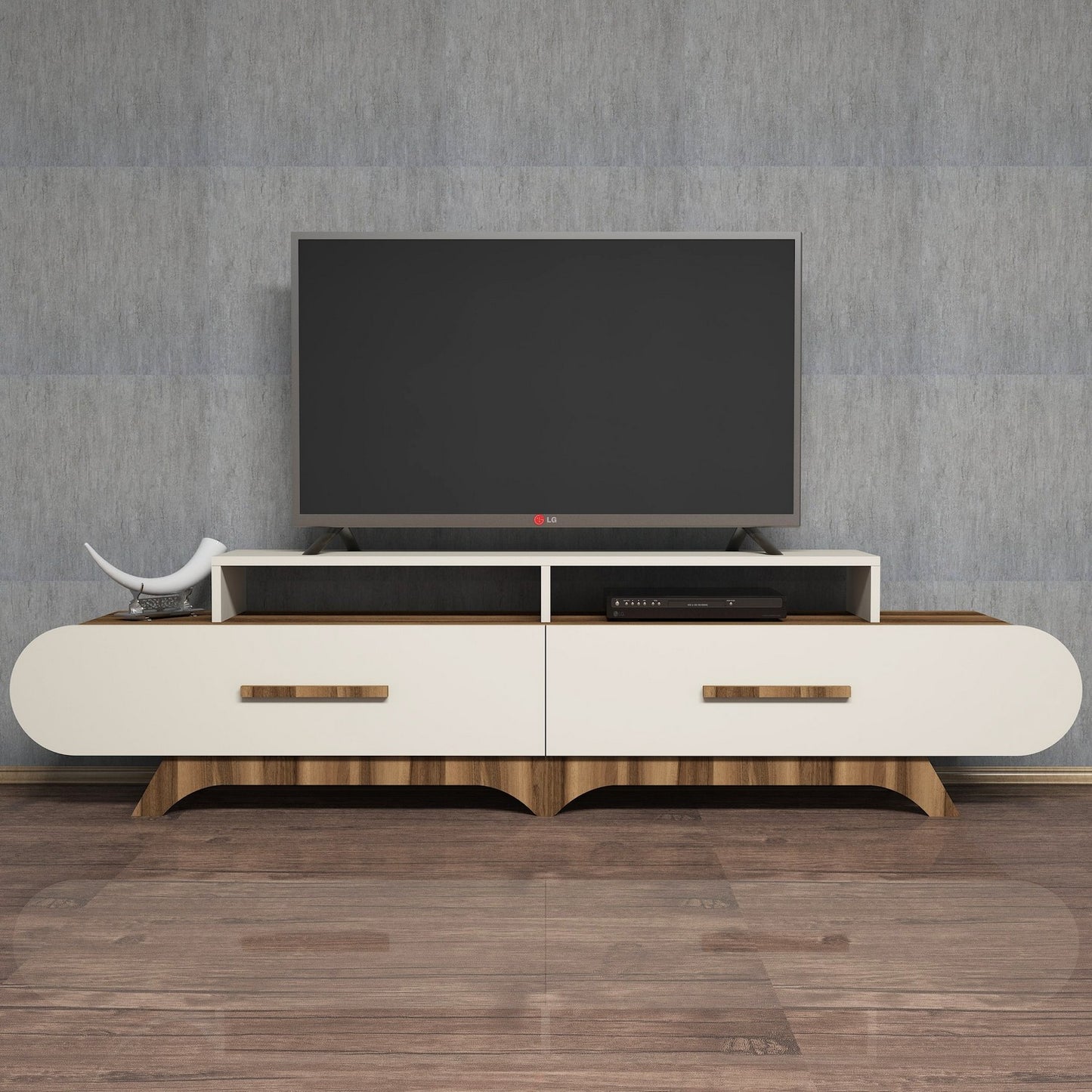 Stalak za televizor, Flora - Walnut, Cream