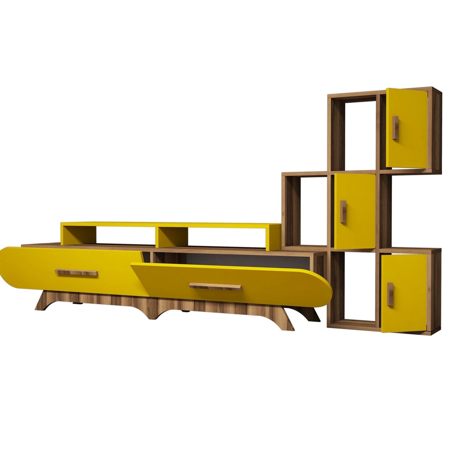 TV jedinica, Flora S - Walnut, Yellow